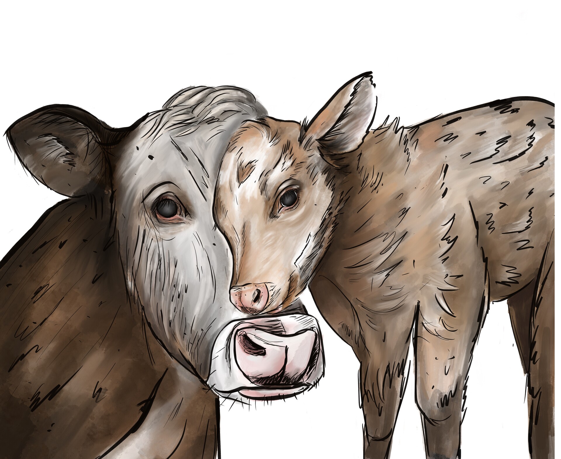 Oksana Osovska Mom And Baby Cow