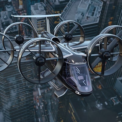 Uber Flying Taxi - Bell Nexus Drone - PBR 3D model
