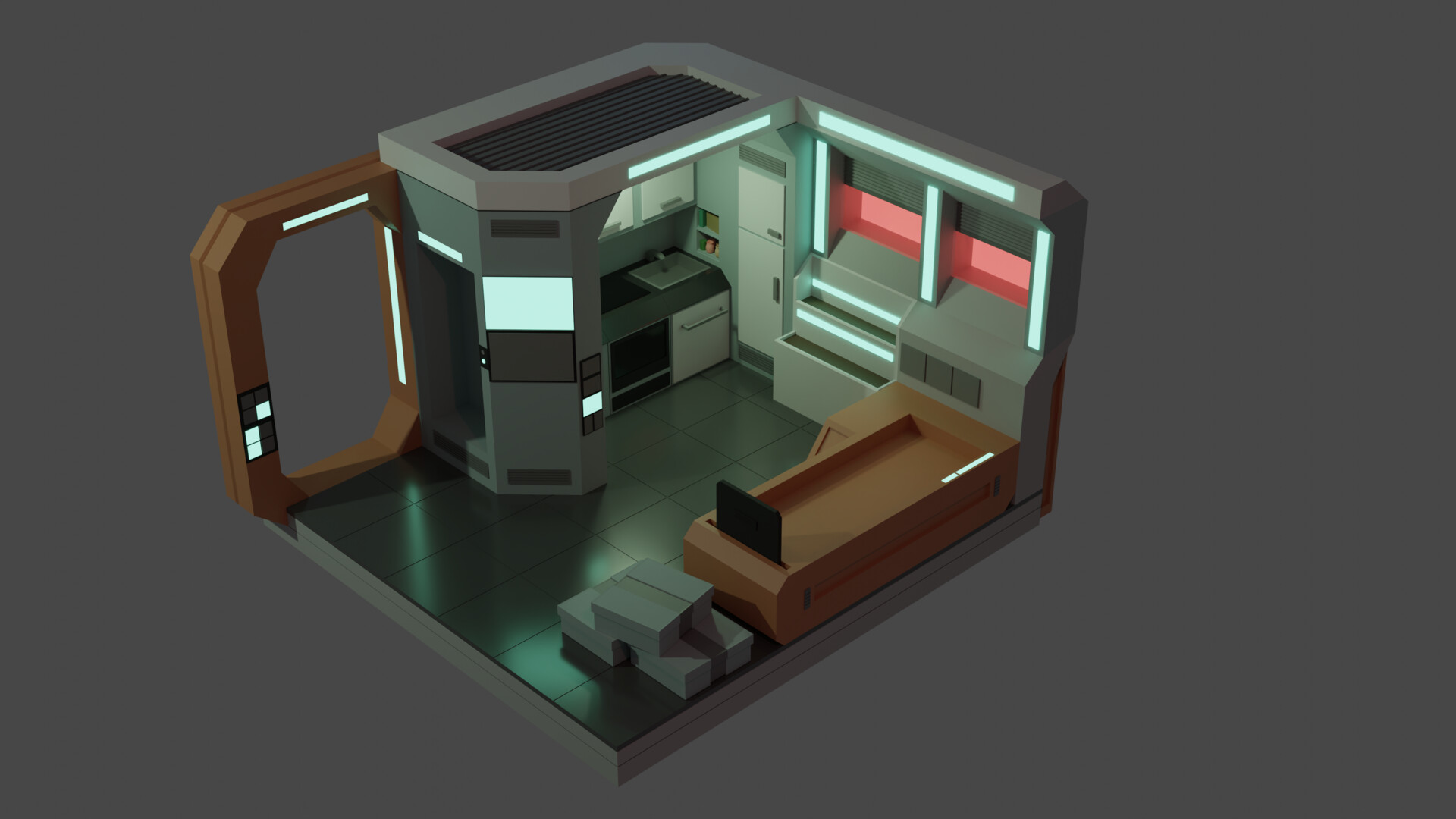 ArtStation - Simple room in the Space Station