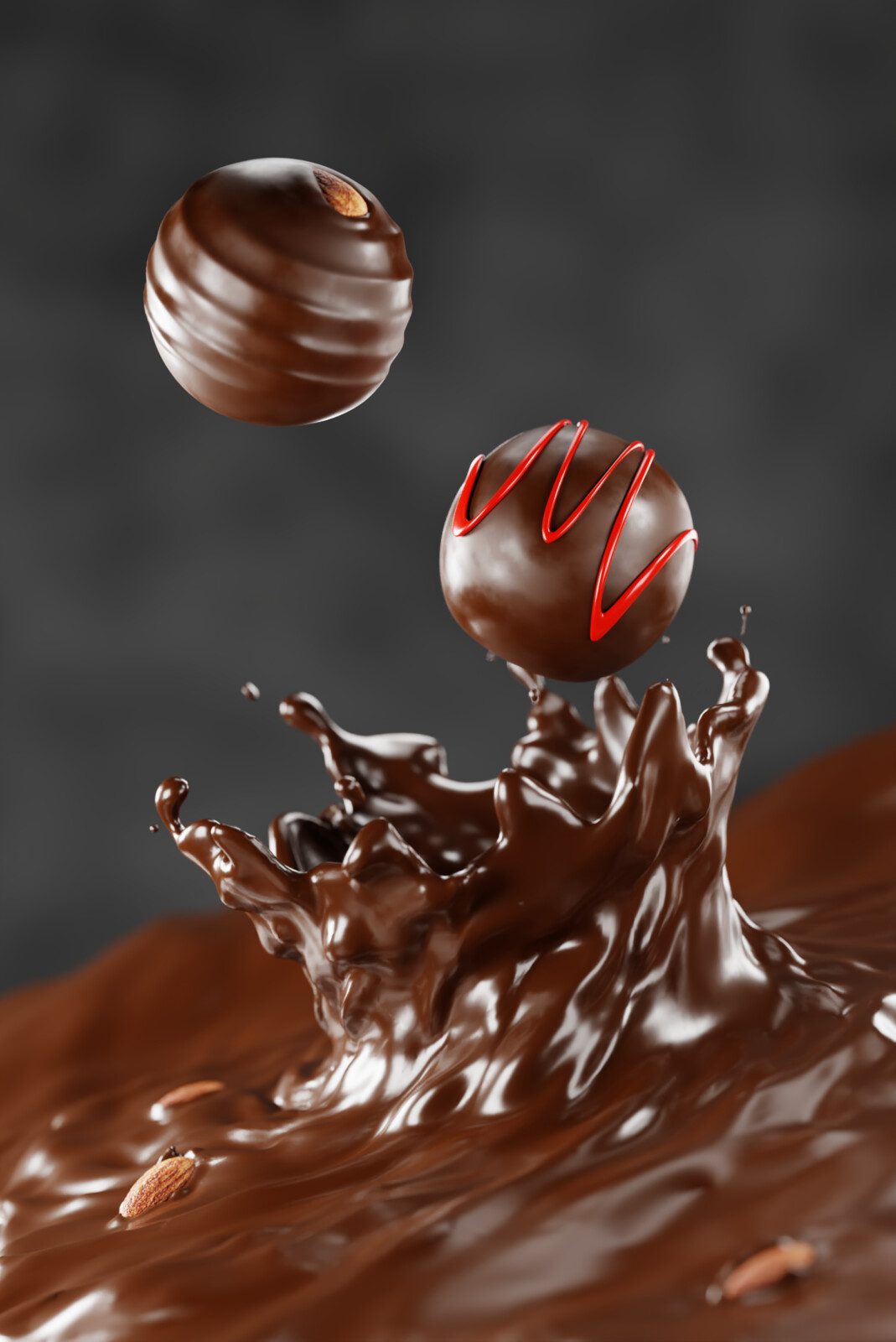 Choco Truffle with Chocolate Splash - CGI