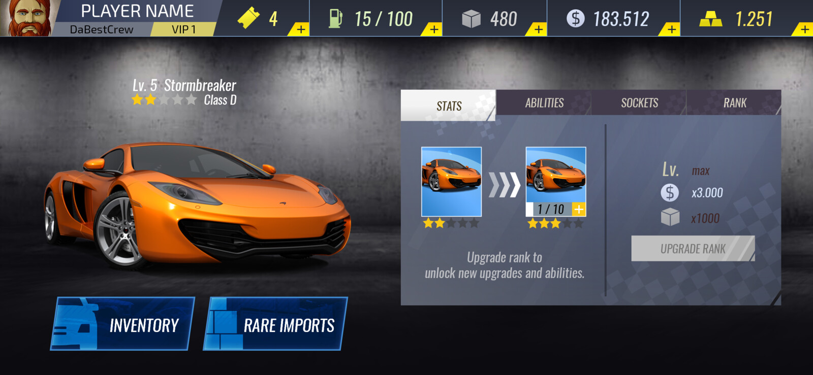 Karoly Molnar - UI concept for a racing mobile game [Personal Project]