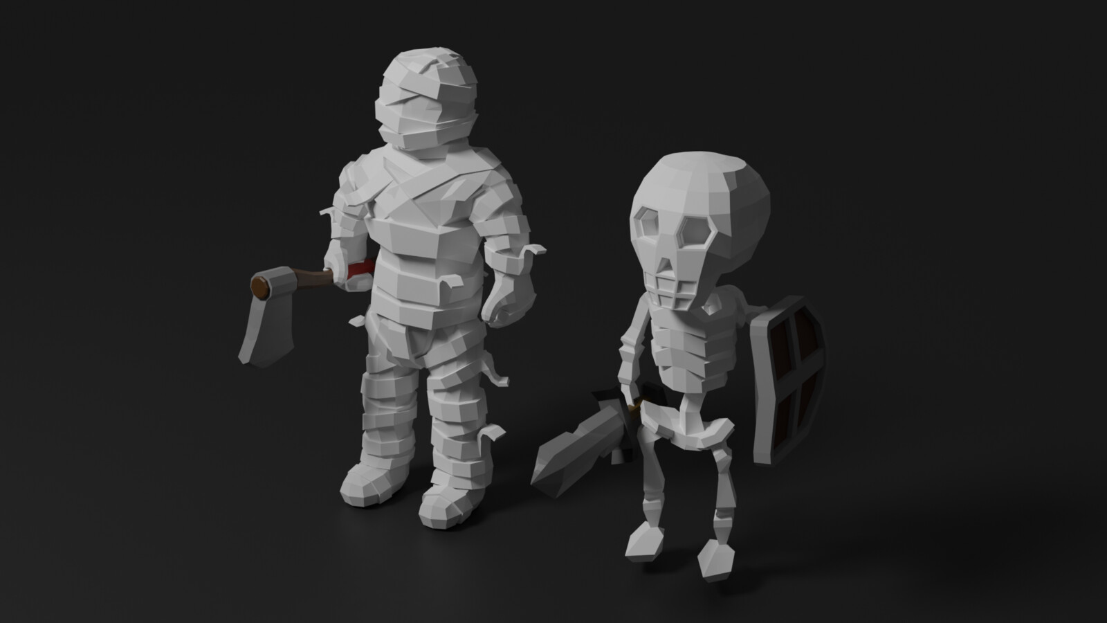 Low Poly Enemies for school project