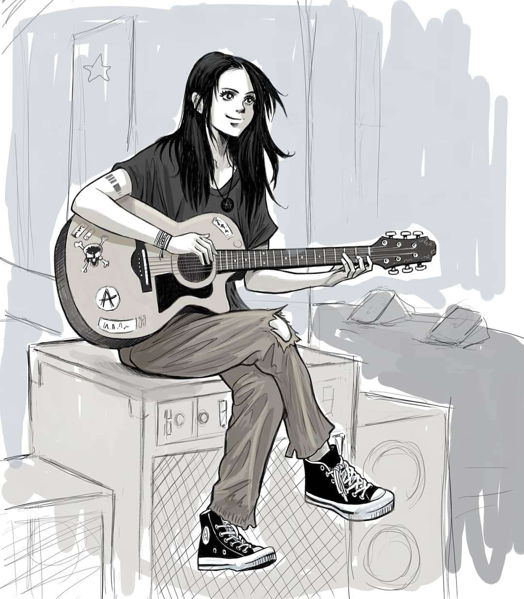guitar girl by Pzytre on DeviantArt