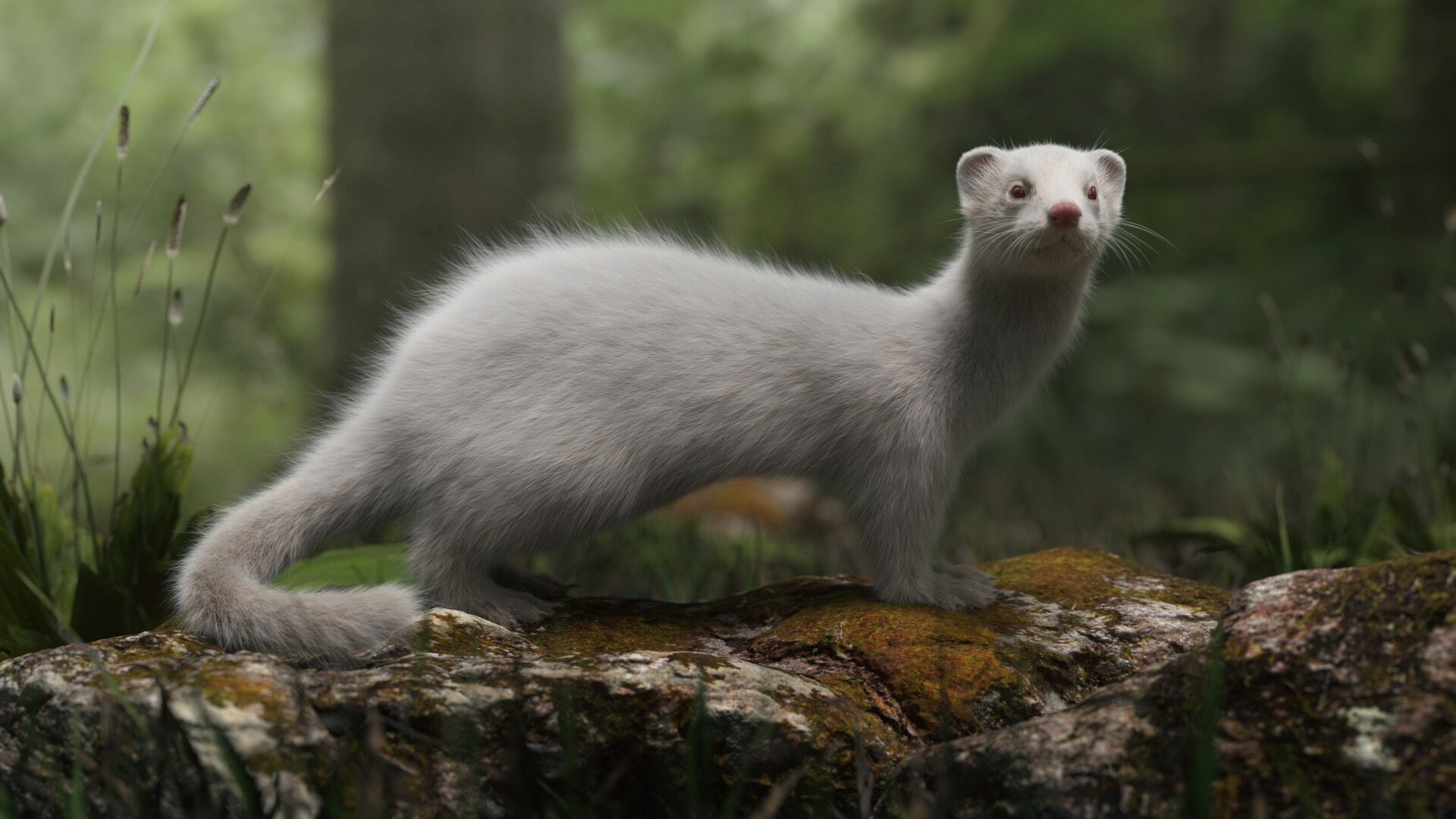 White and 2024 grey ferret