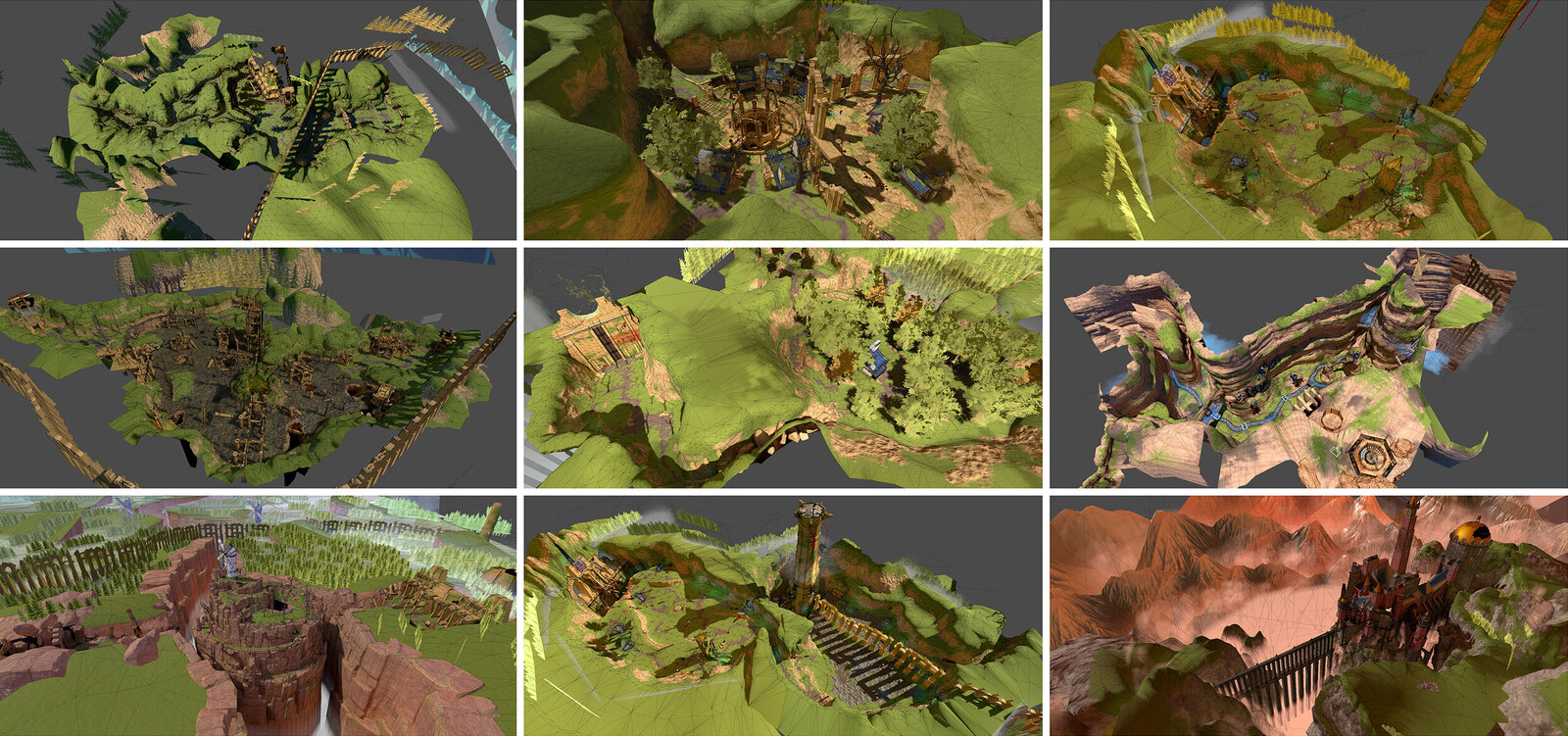 Unity scenes of some of the environments.