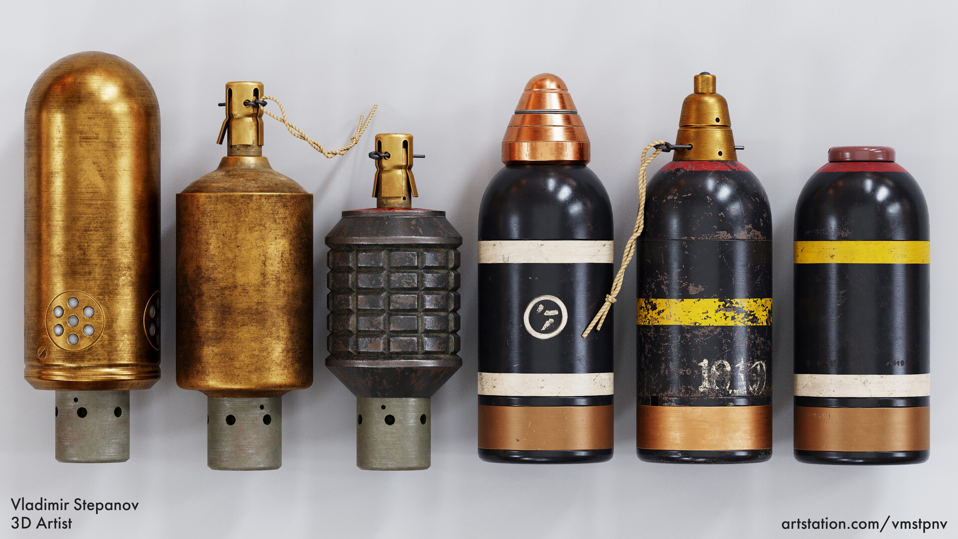 Artstation Japanese 50 Mm Mortar Shells