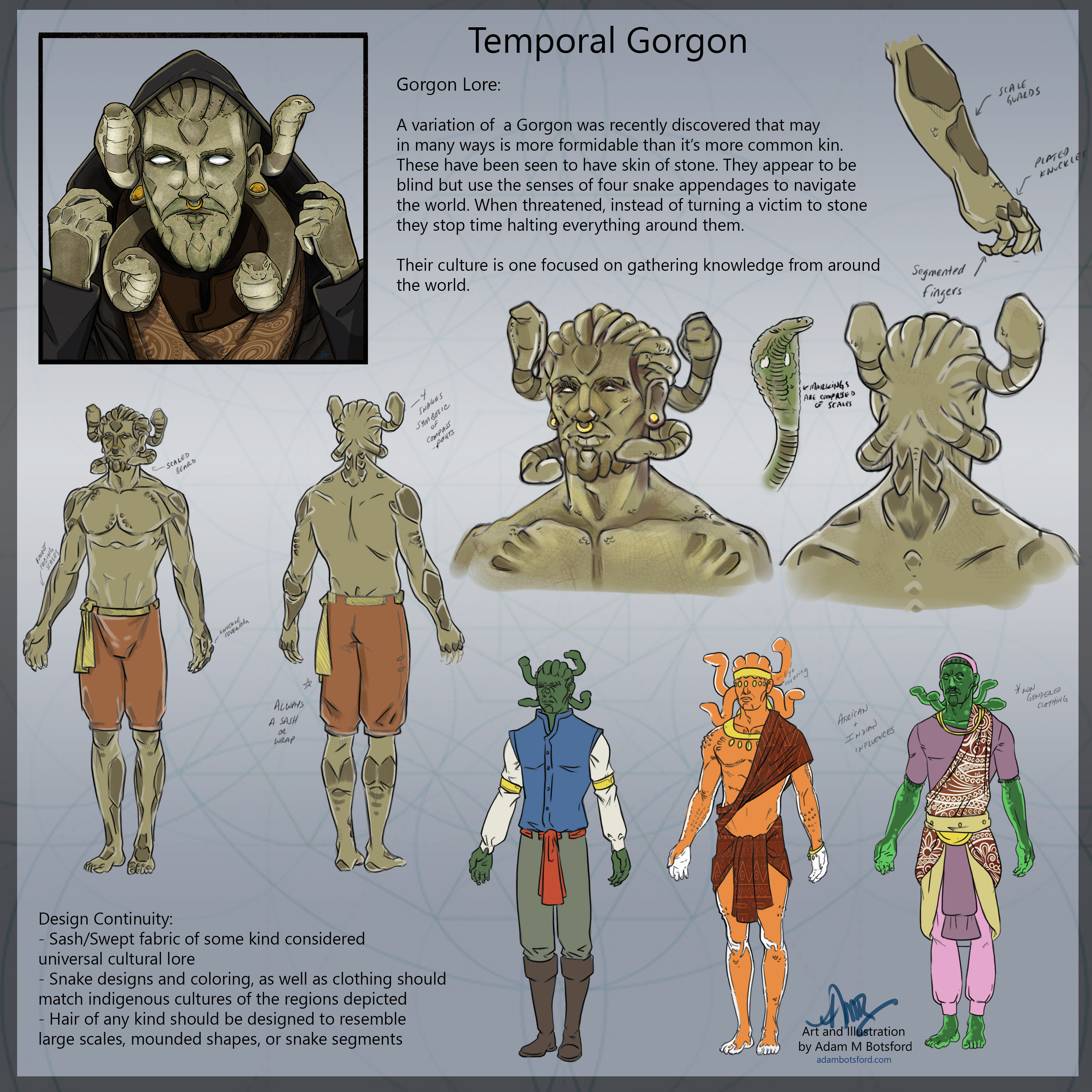 Concept Sheet - Temporal Gorgon based on original designs