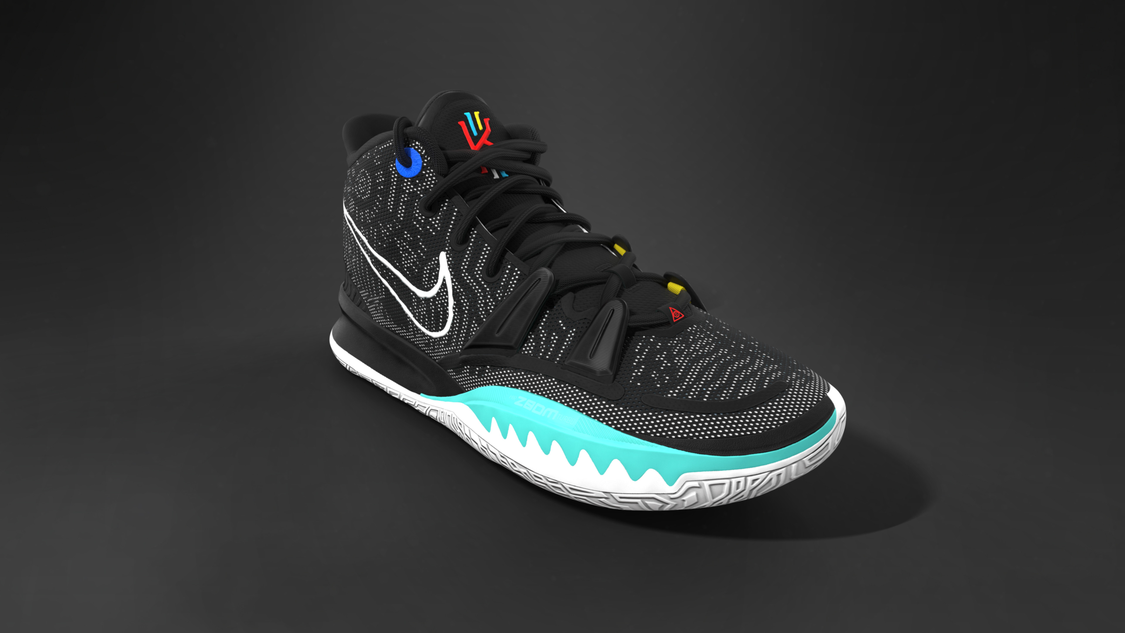 kyrie 7 black teal