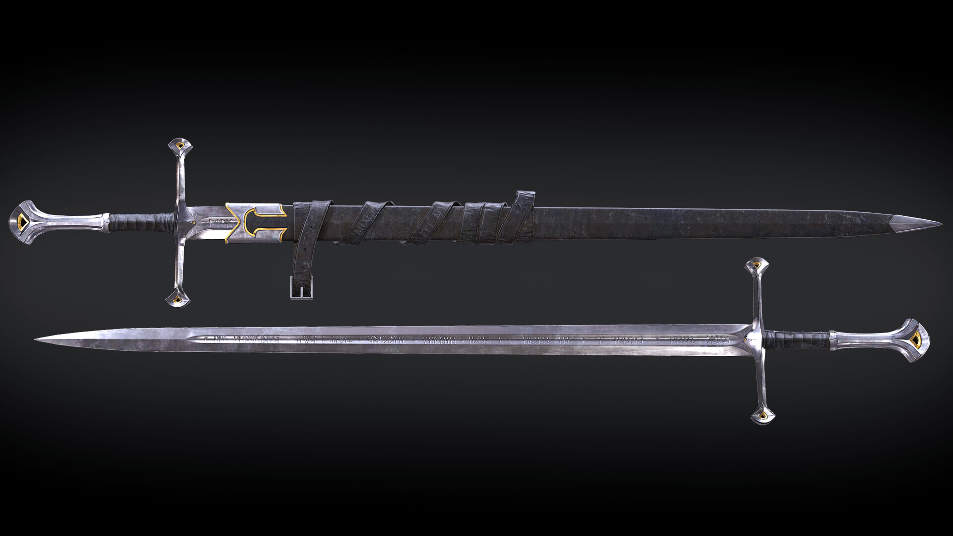 W11 Two Handed Damascus Steel Sword