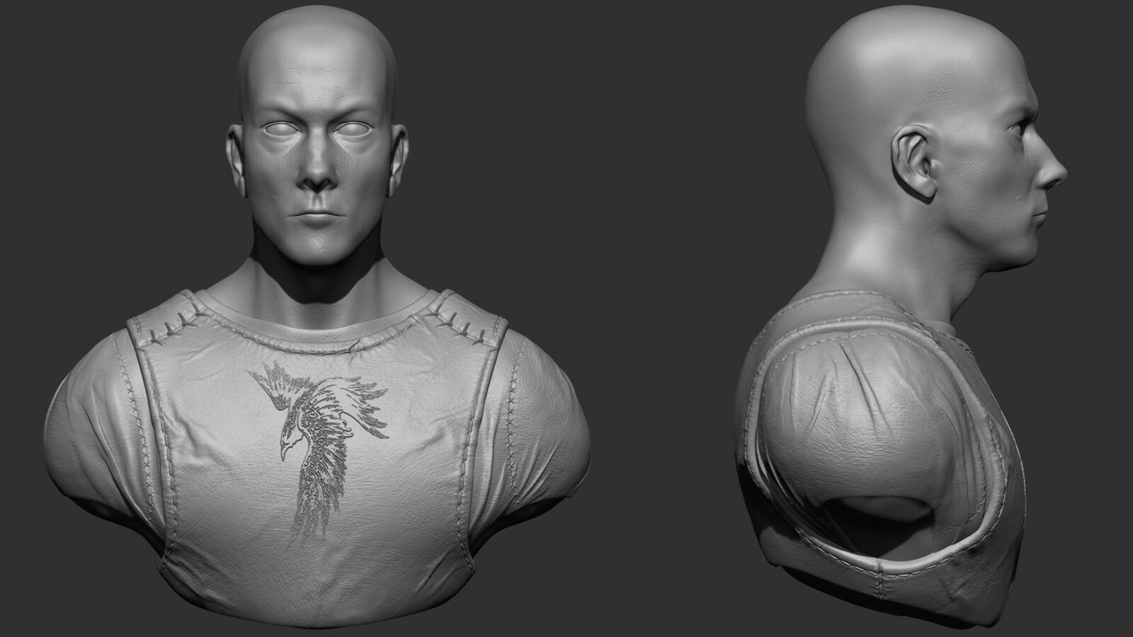 ZBrush renders to show sculpting details