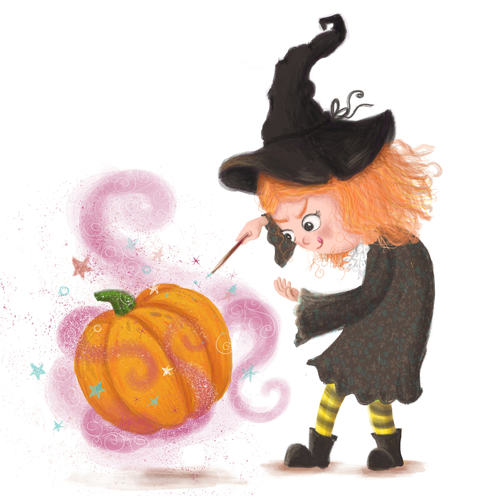 ArtStation - Little witch practicing