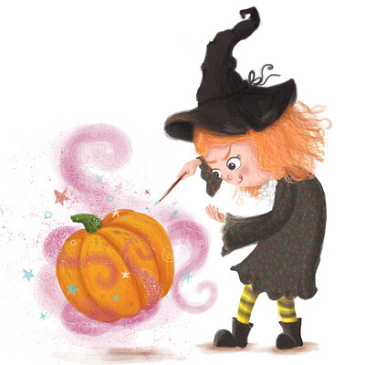 Little witch practicing