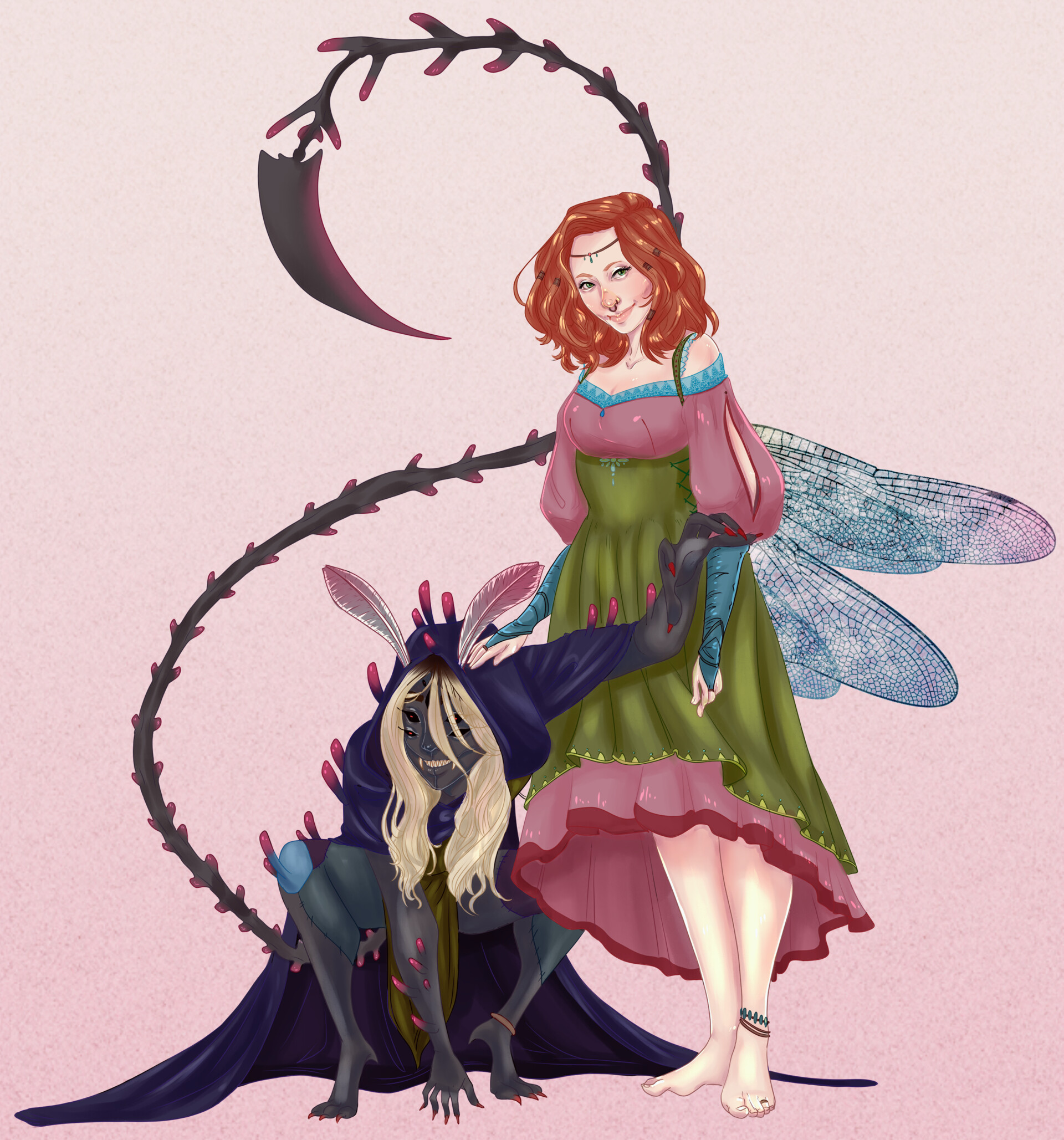 Boy Makes The Immortal Eldrich Goddess As His Dear Wife ArtStation - Commission ; Eldritch Horror and Their Sage Wife