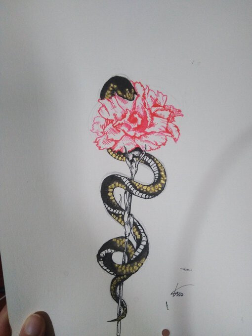 ArtStation - snake and carnation