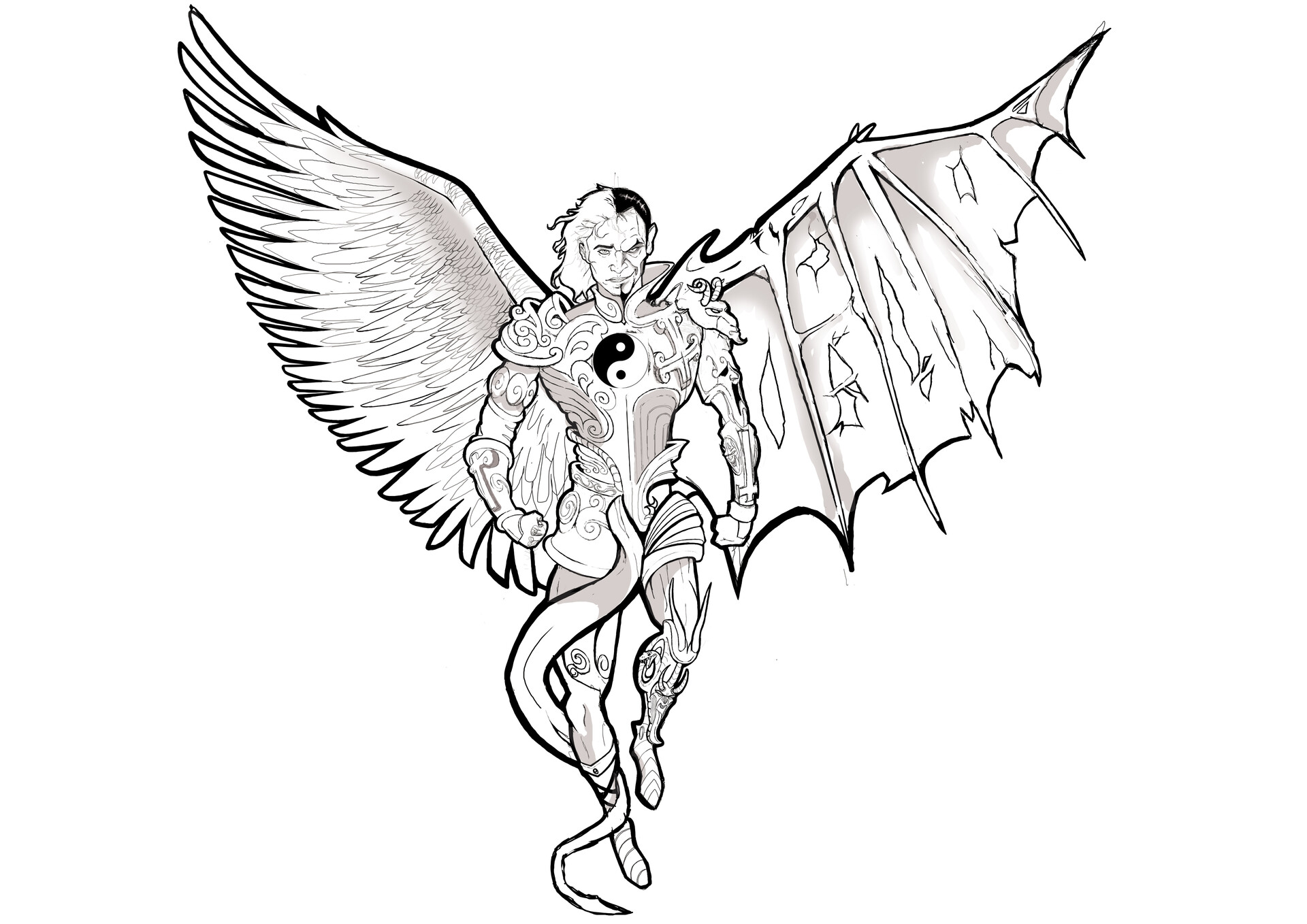 Angel demon - Sketch shed - Drawings & Illustration, Religion, Philosophy,  & Astrology, Christianity, Angels, Other Angels - ArtPal
