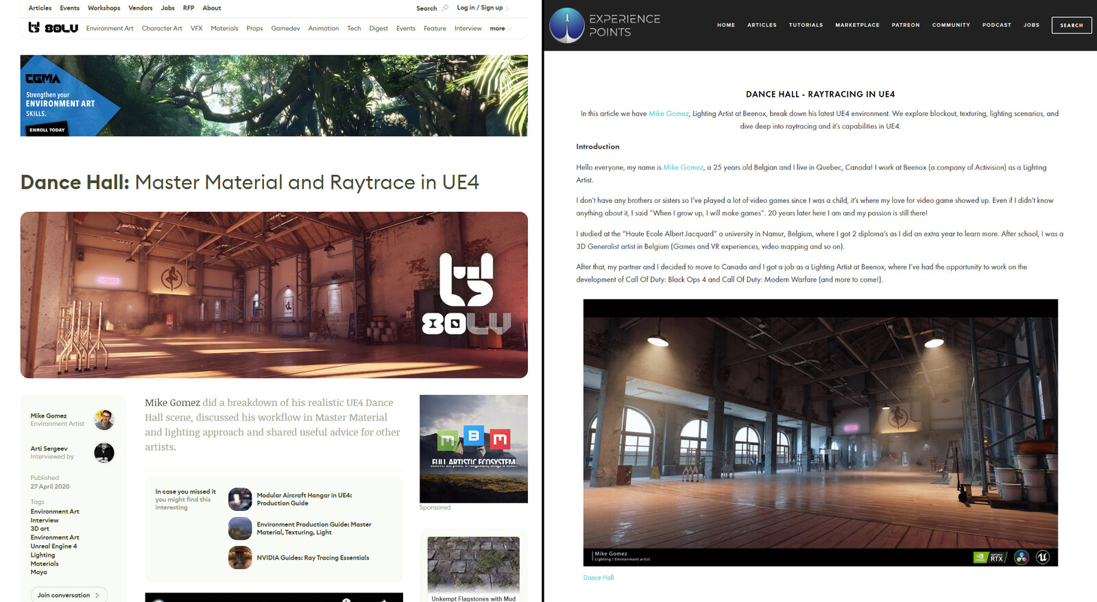 https://80.lv/articles/dance-hall-master-material-and-raytrace-in-ue4/

https://www.exp-points.com/mike-gomez-dance-hall-raytracing-in-ue4