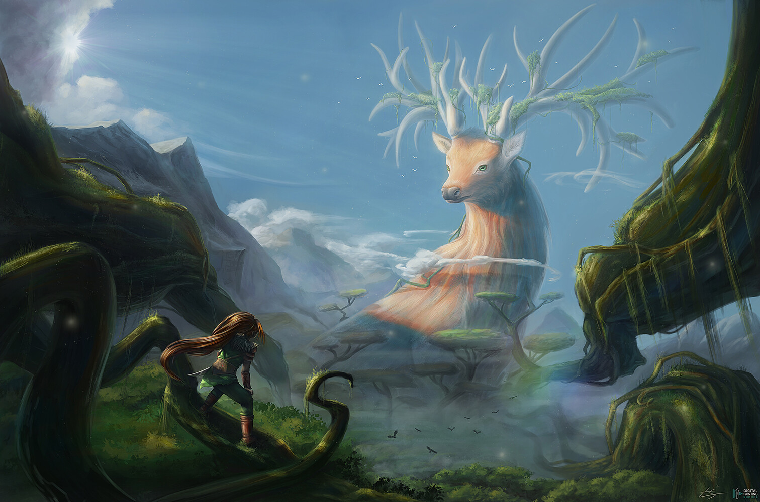 Huntress and Forest God by Lise Provost : ImaginaryBehemoths