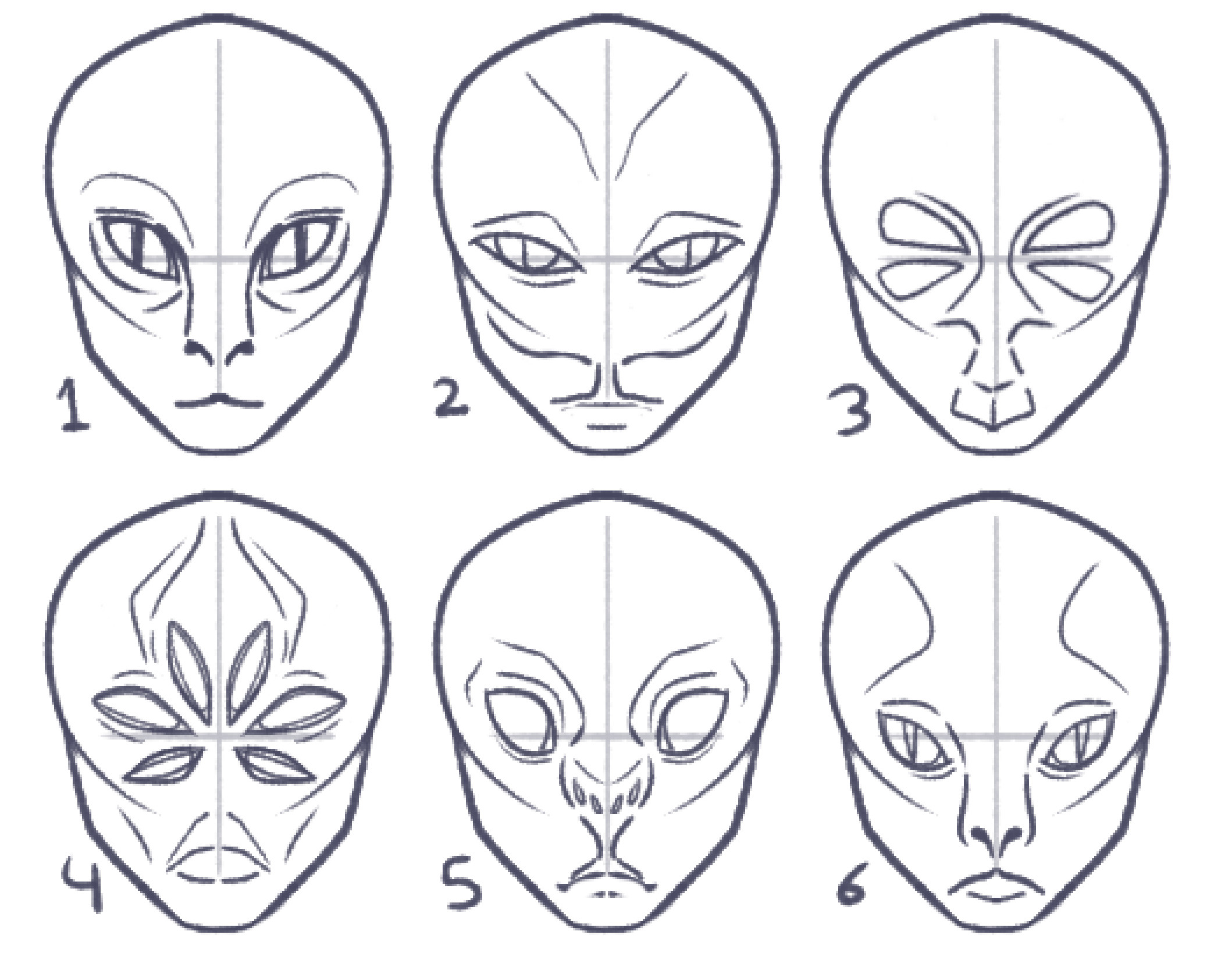 facial features - eventually spliced the beak from 4 and the eyes from 6 