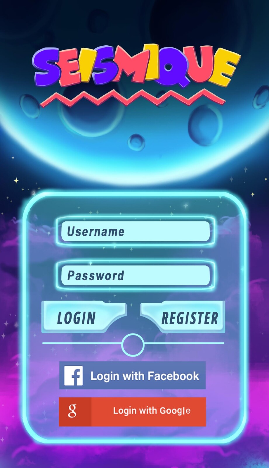 Login screen