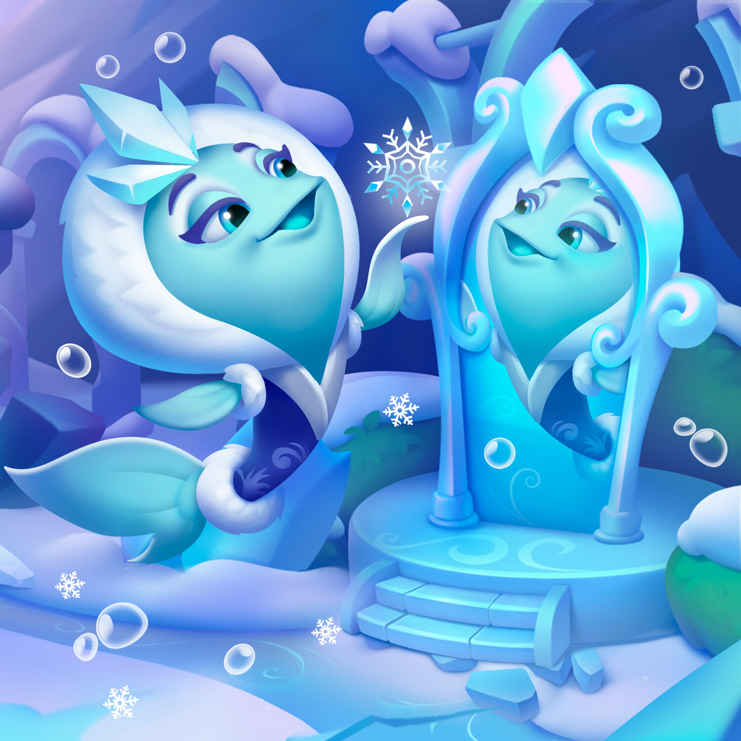 ArtStation - Snow queen fish
