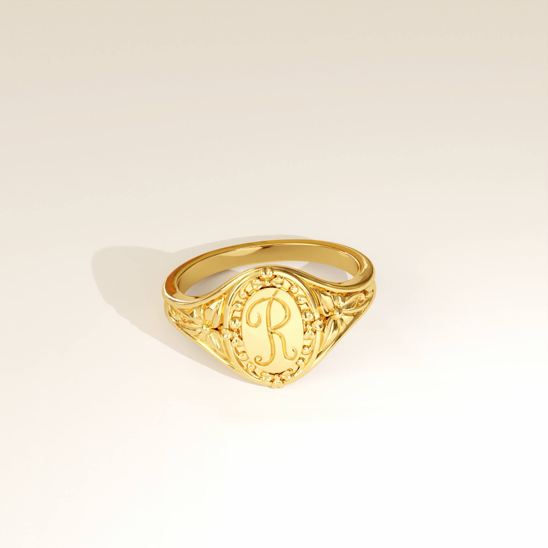 initial gold ring design