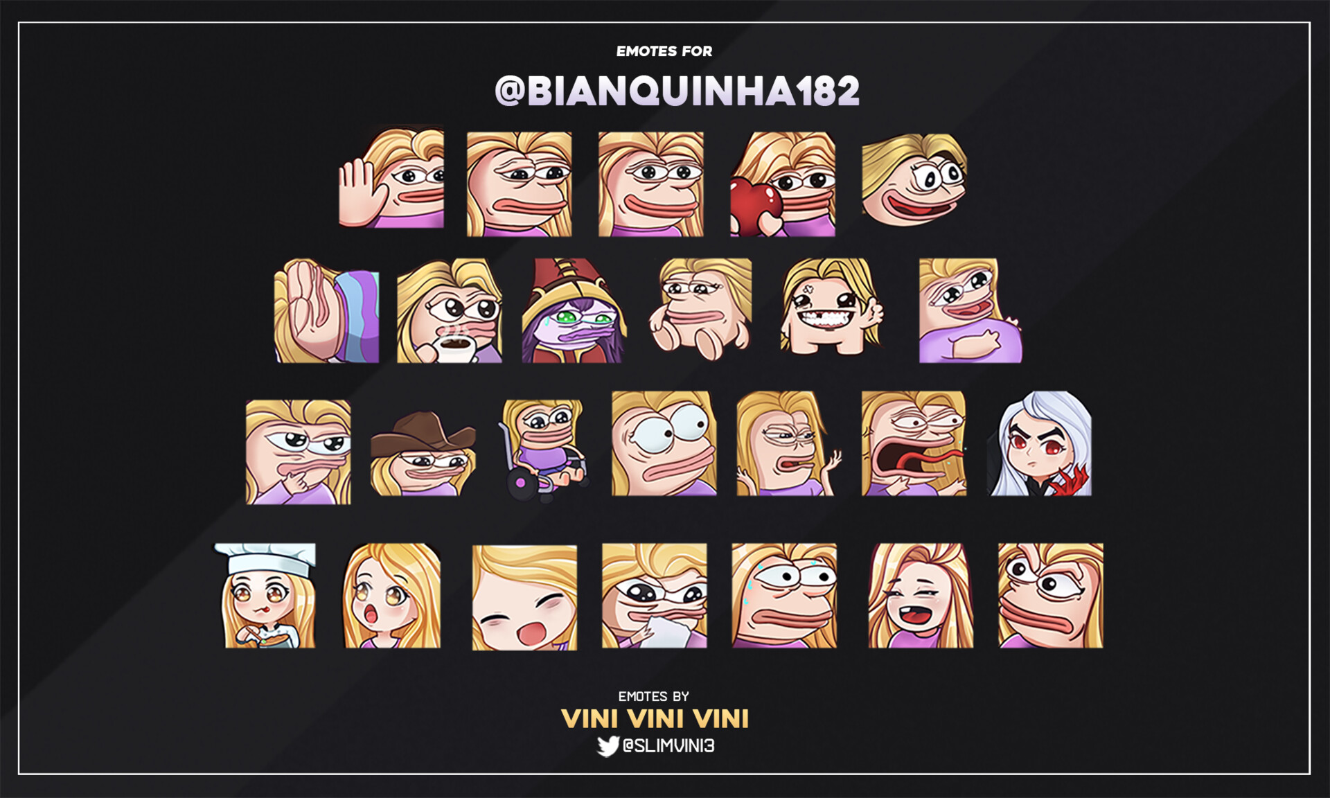 Vini Vini Vini - ALL twitch emotes and badges 2020