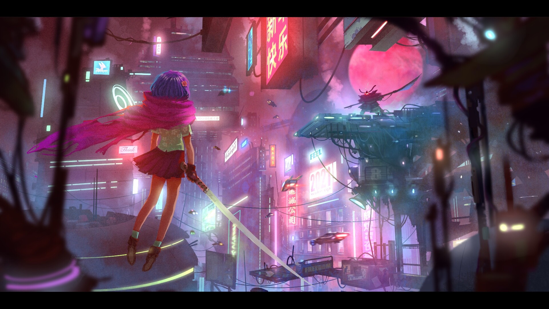 Franck Demollière - Cyberpunk Anime Illustration