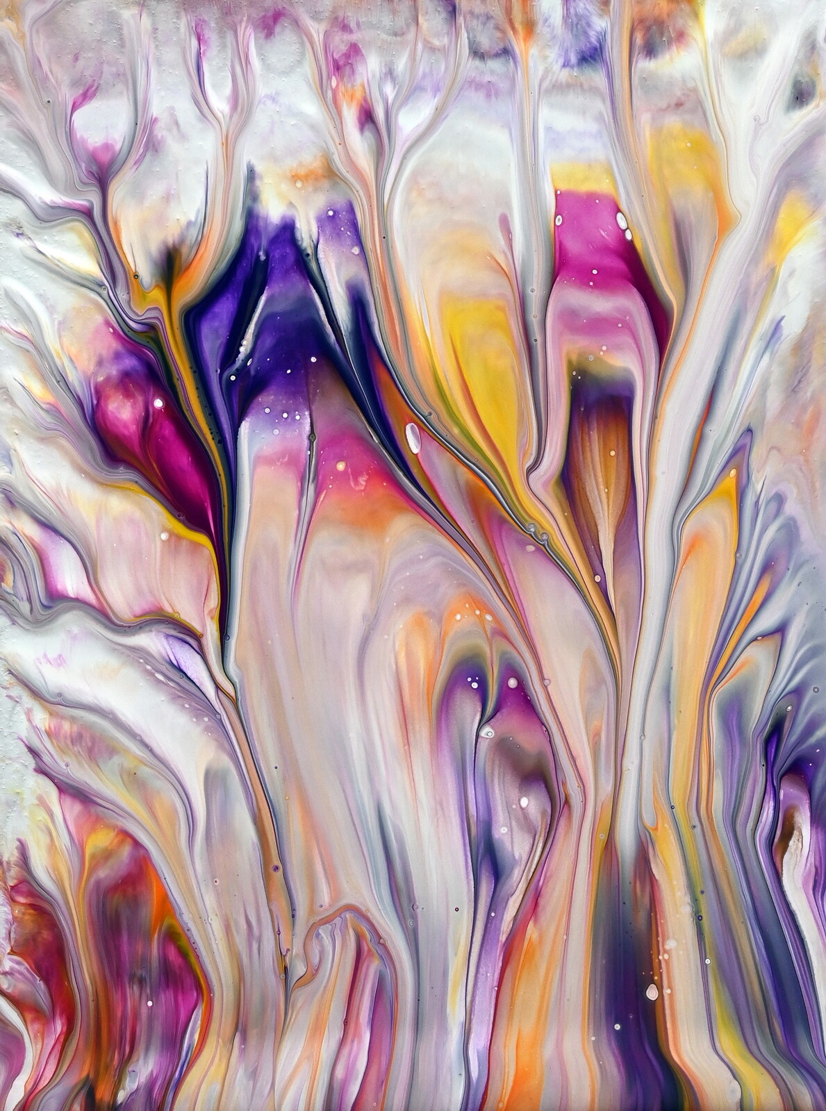 Fiona Art Simple double dip with scrape off paint Acrylic pour