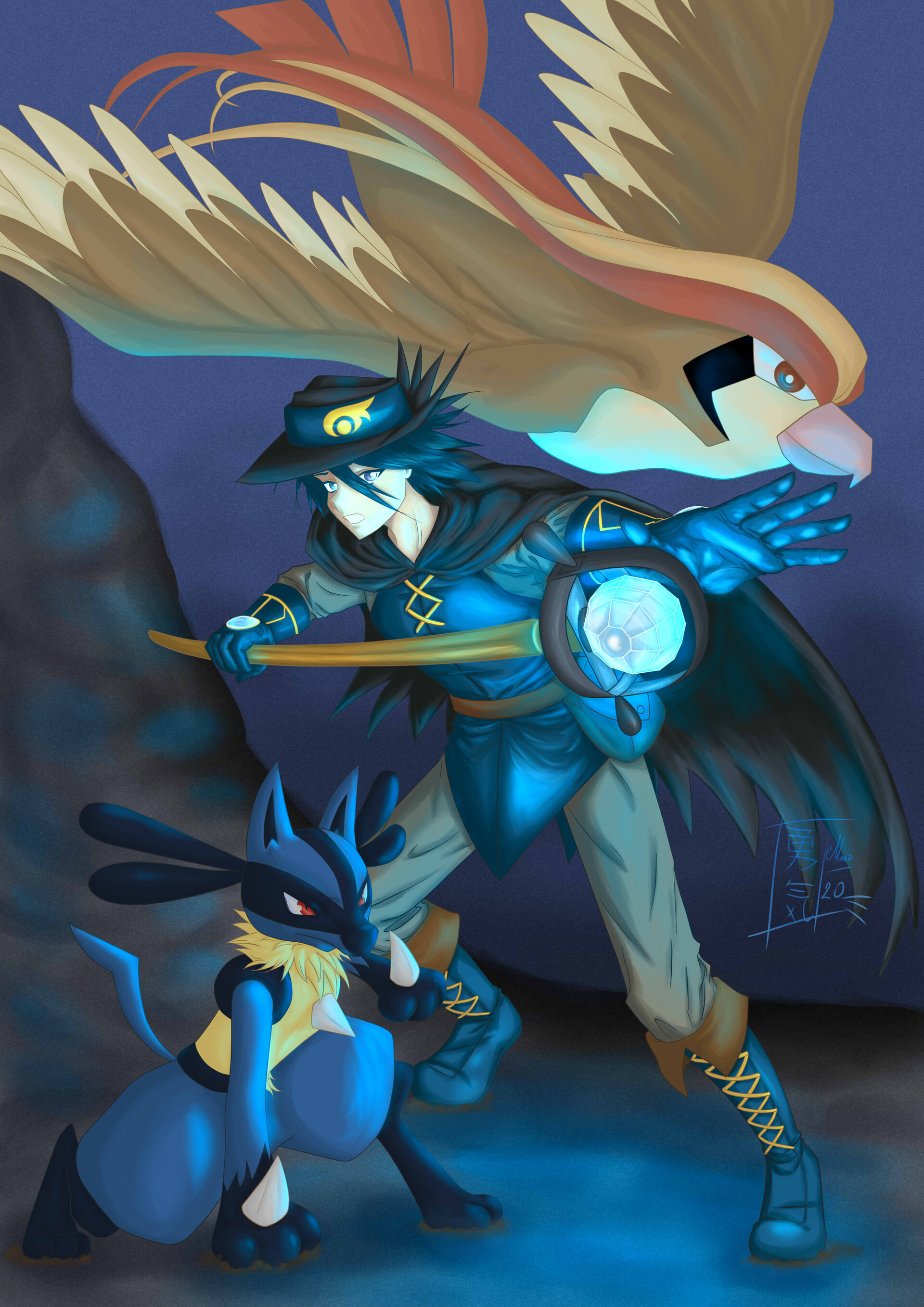 ArtStation - Sir Aaron and his Pokémon team [Fanart] (2020/2021)