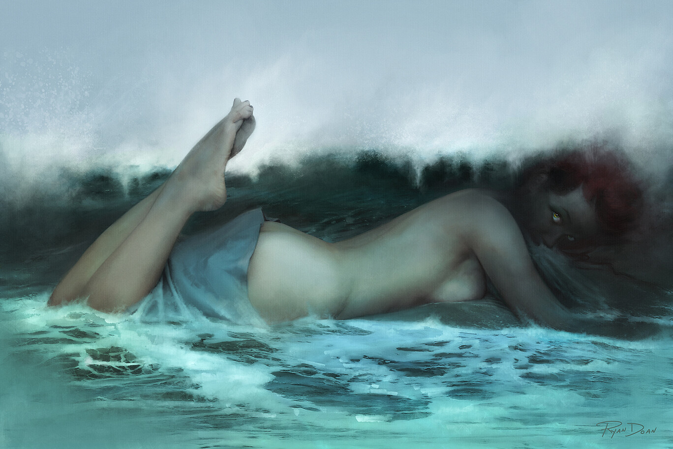 I am proud to release my first piece of artwork of 2021 - "The Sweetest Sleep." 

	The power of the sea is equaled only by that of the woman. Both subjects have long captivated me with their allure and mystery. I have found serenity and hope in the presen