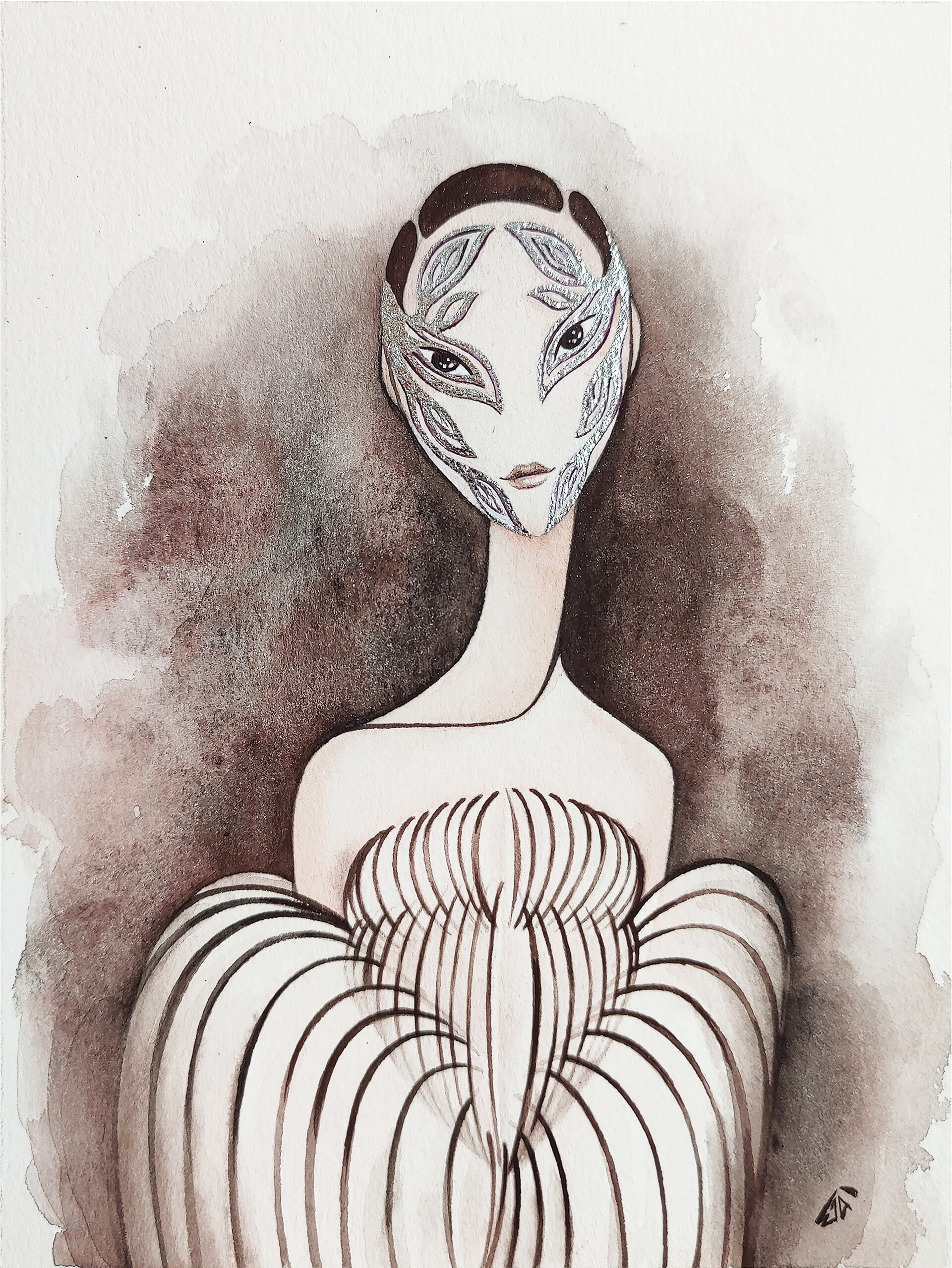 ArtStation Illustration. The dresse from designer Iris van Herpen
