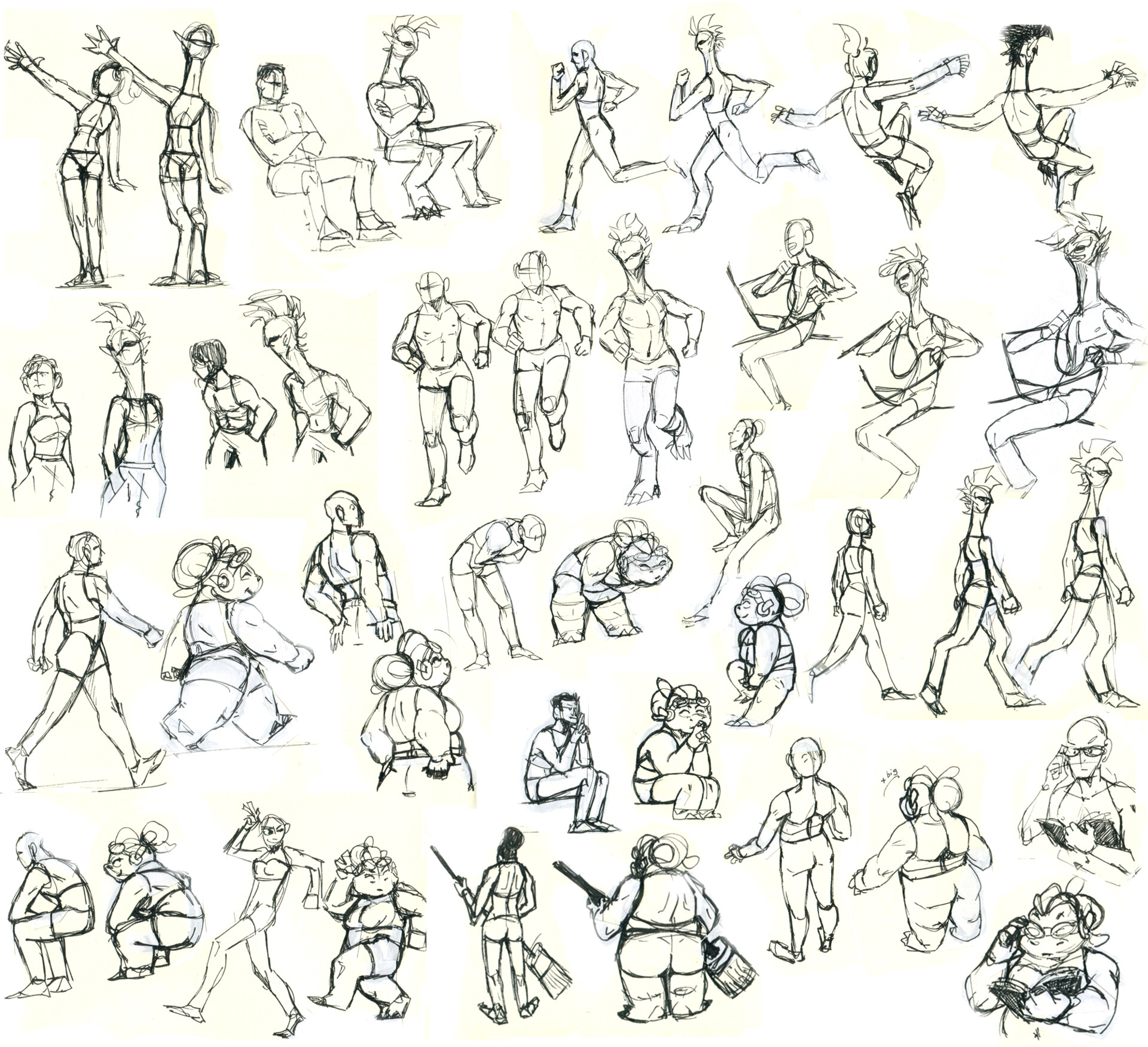Playing With Posture · Extract from Five Minute Sketching: People by Pete  Scully · How To Make A Drawing
