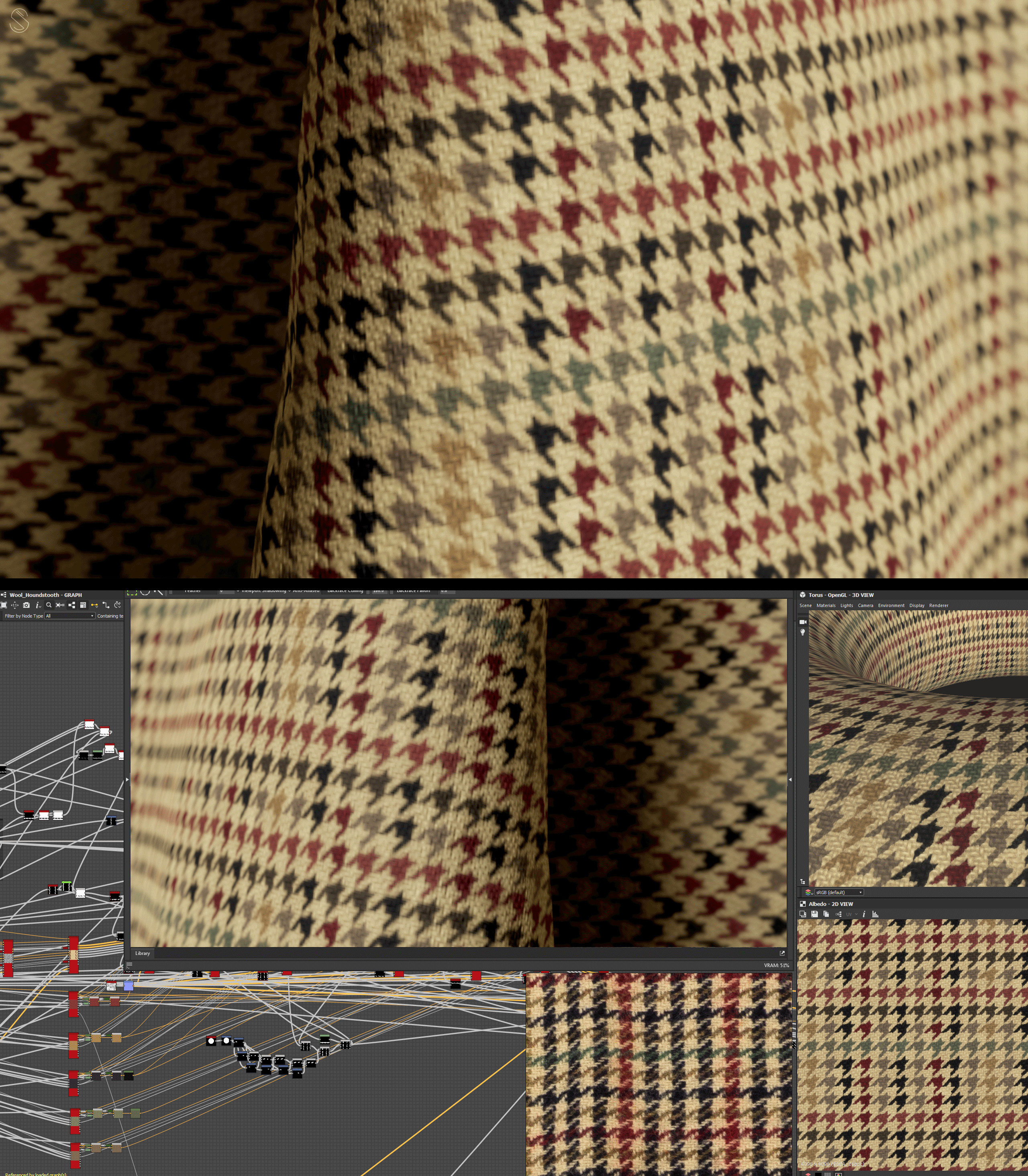 Wool Houndstooth Material