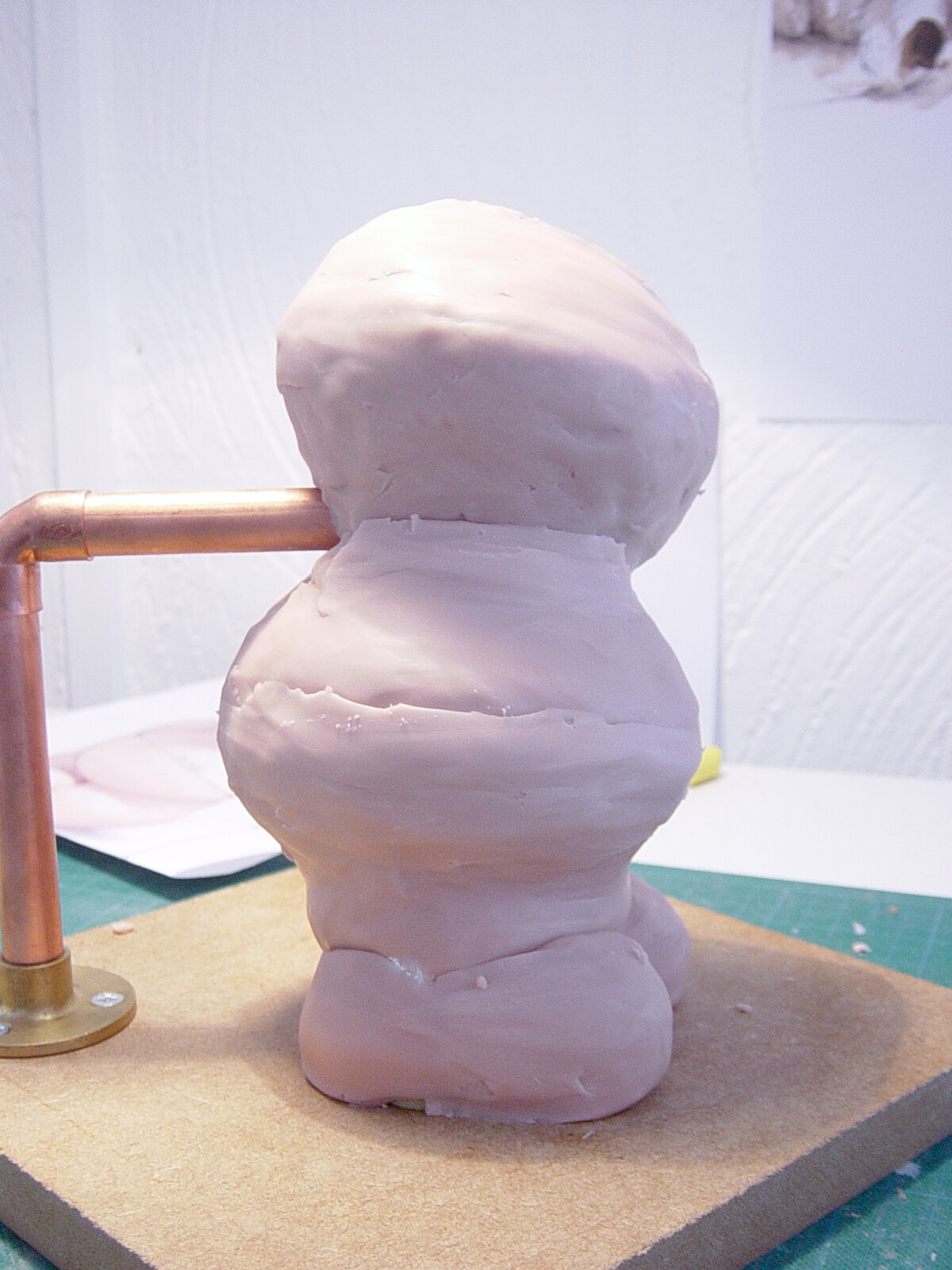 Here I am applying the first layer of sculpey.