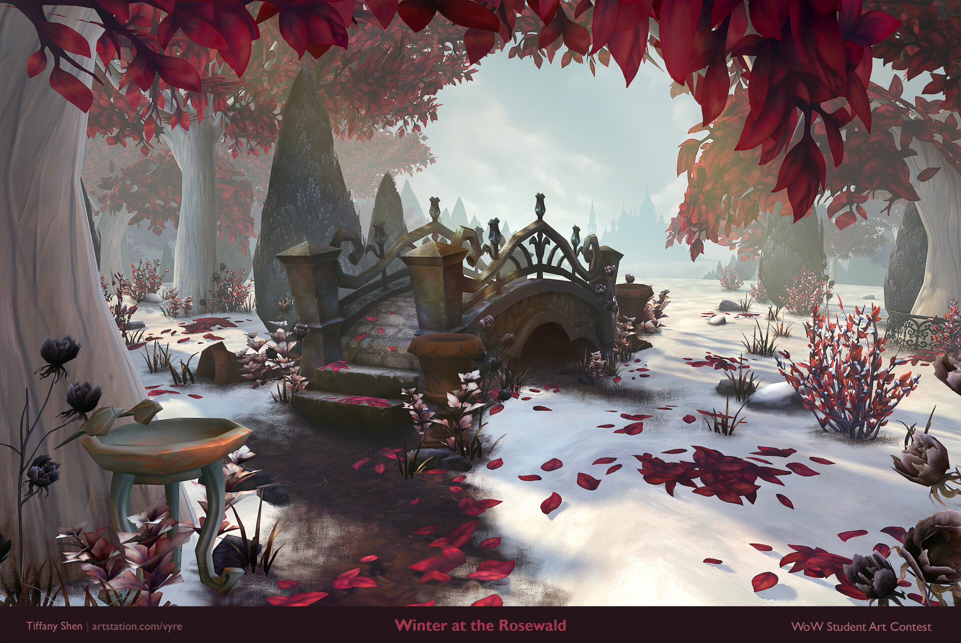 ArtStation - Winter at the Rosewald - WoW Student Art Contest Submission