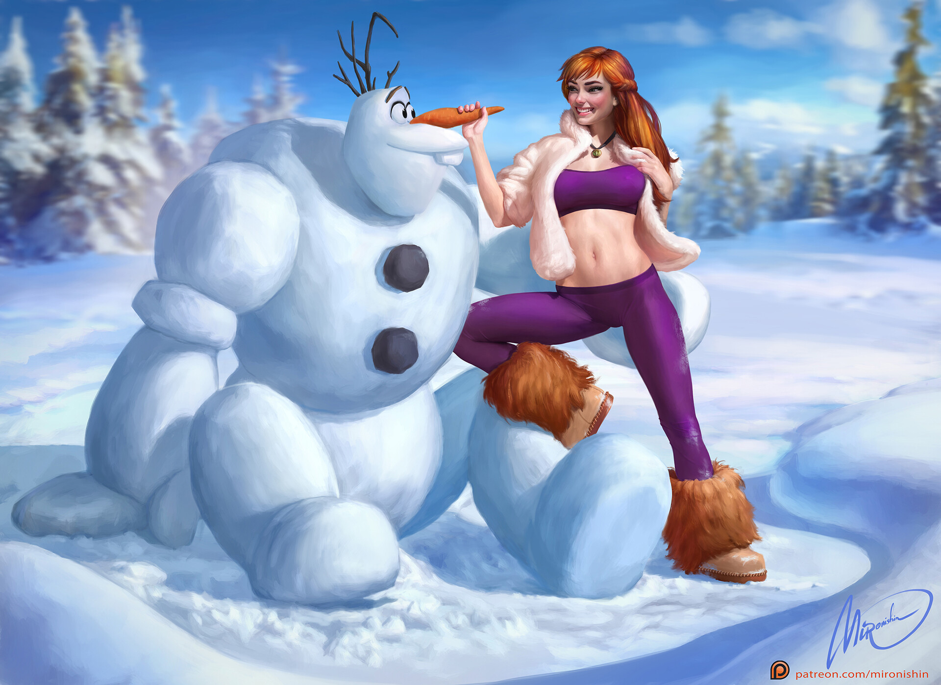 The new big Olaf attracts Anna more than the old one. 