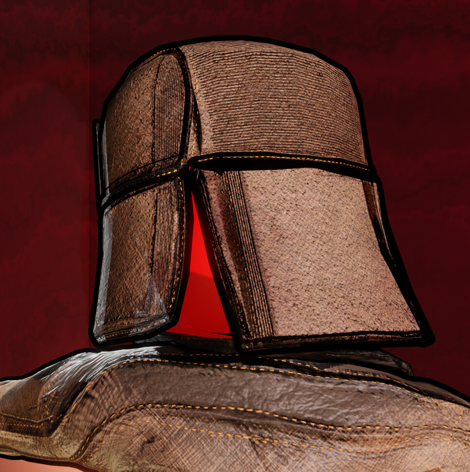 The hat suffered from looking plain, and I didn't want to reuse the jacket material or have anything too similar looking, so I made a thick ushanka fabric material and did a paintover with normals for the ribbed / corrugated effect.