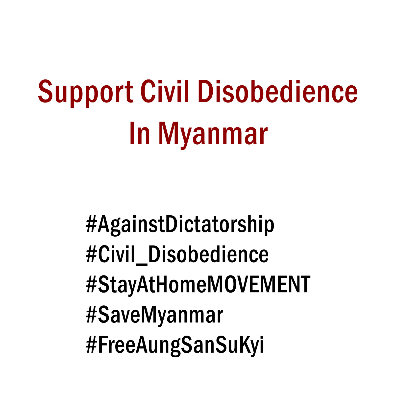 Support Civil Disobedience Movement in Myanmar- 4