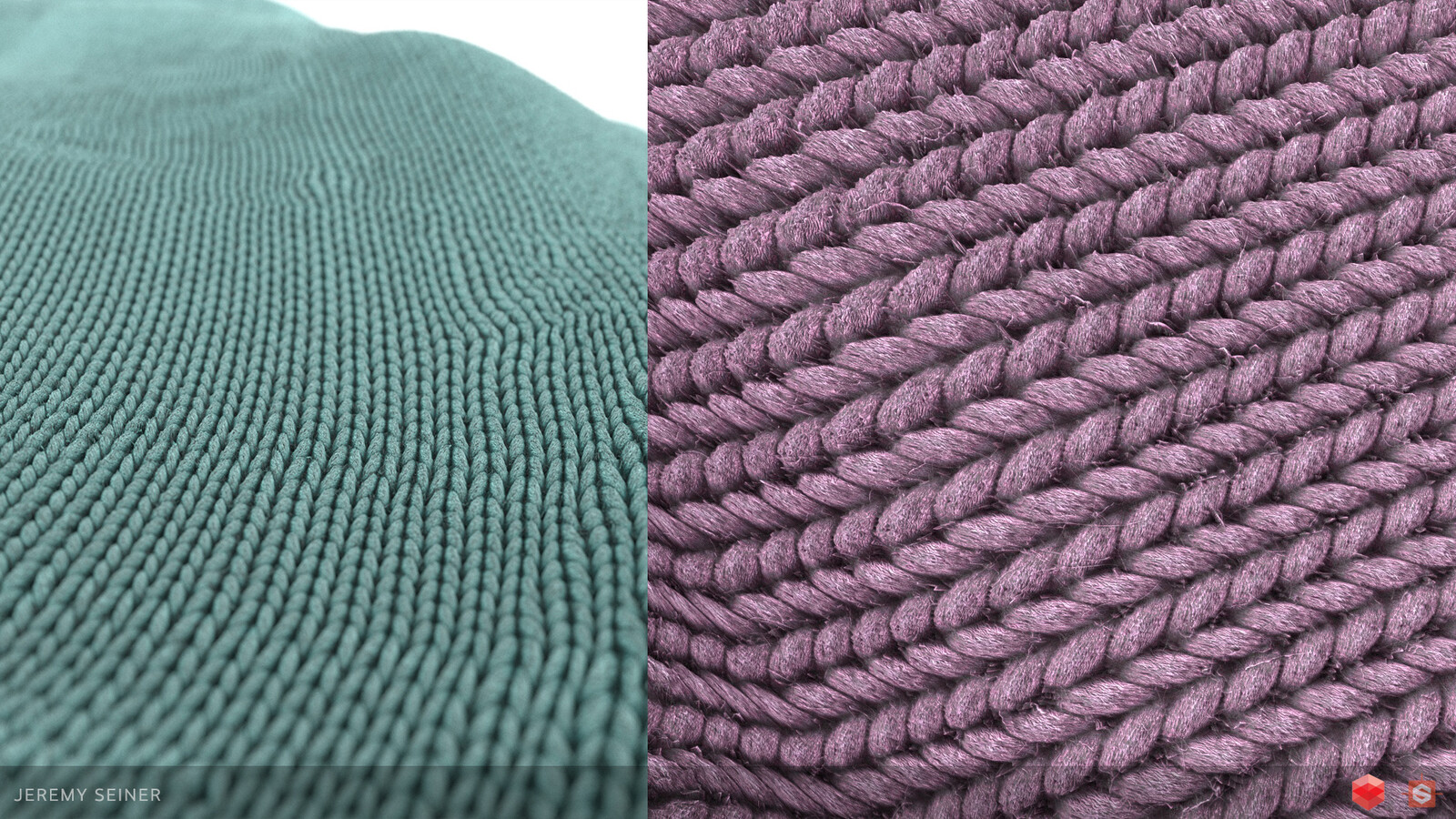 Close-ups of the standard wool knit pattern texture.