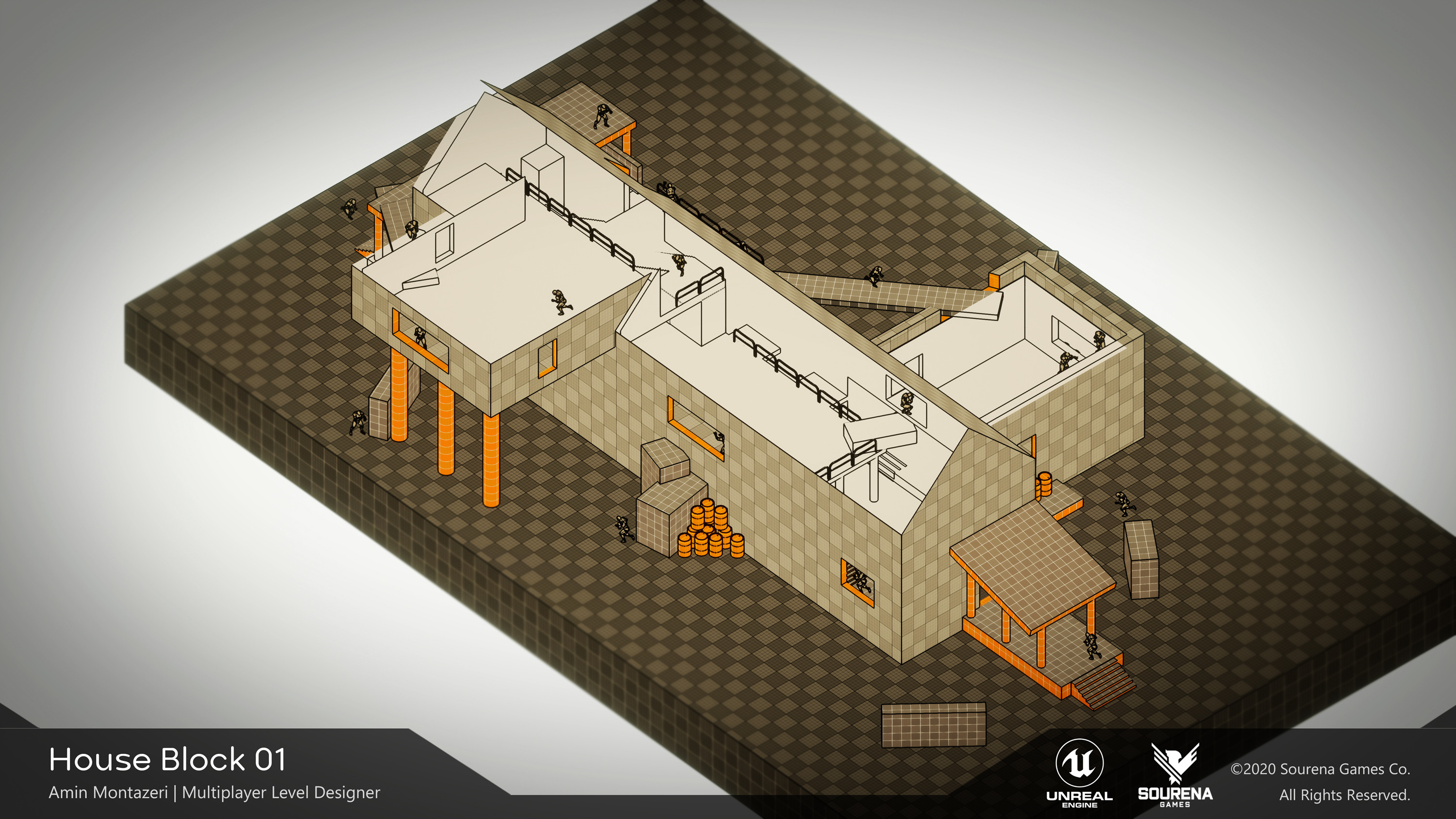 Isometric view - House Block 01