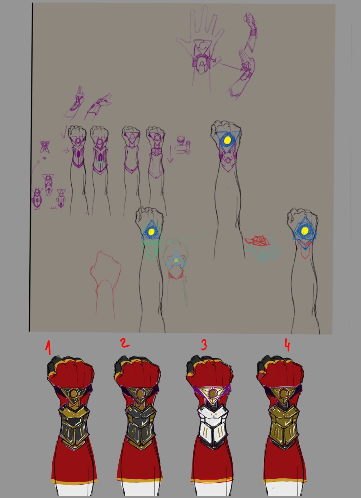 Costume design and gadgets concept art for a movie 1