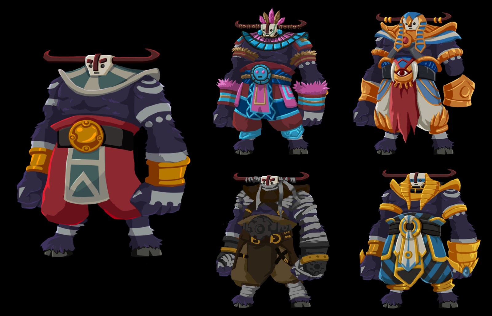 Character design and alternative skins for a mobile game