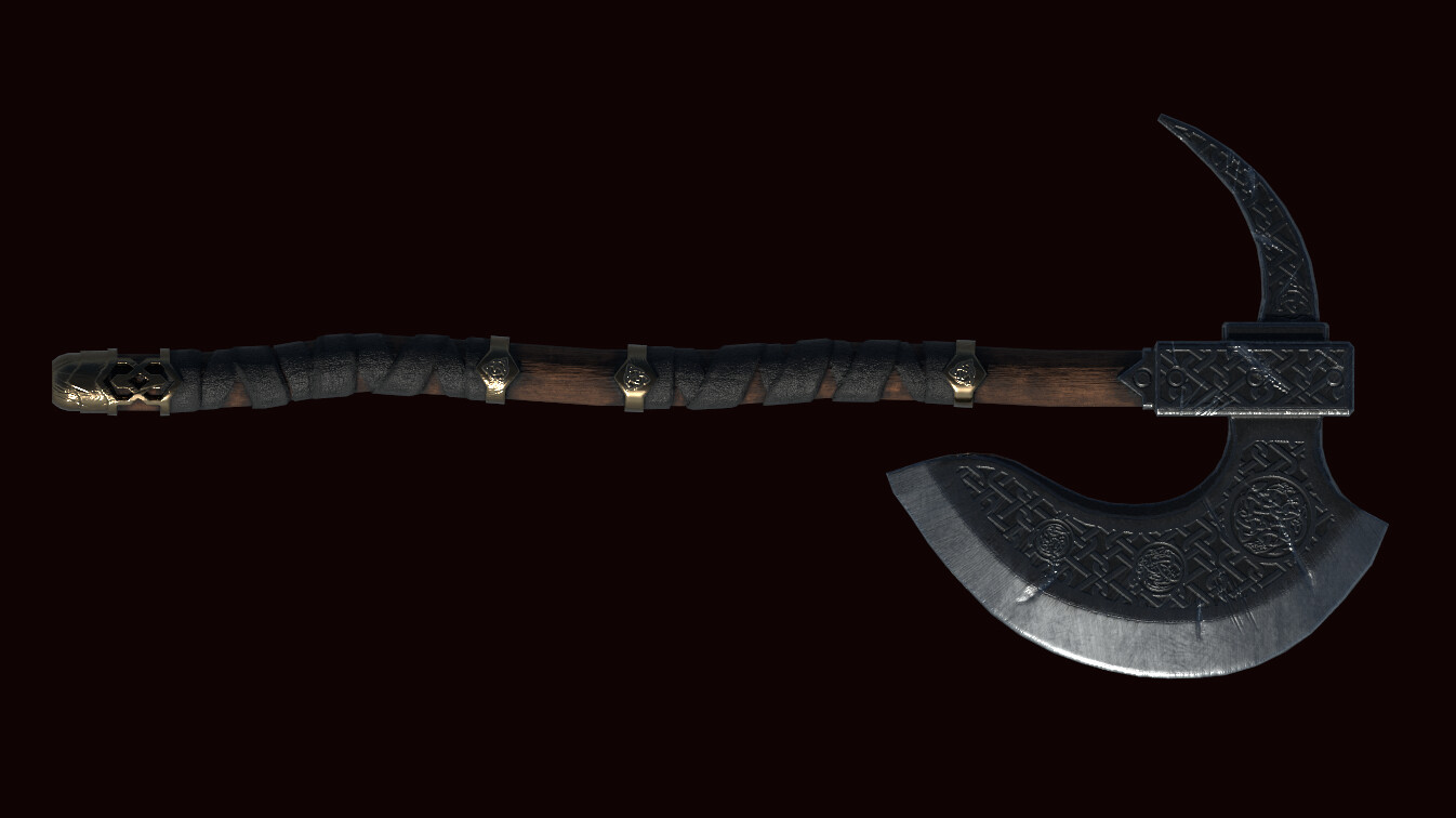 ArtStation twohanded medieval axe