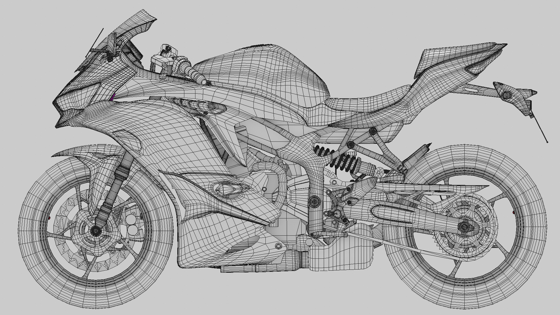 ArtStation - Kawasaki Ninja ZX25R Wireframe Render