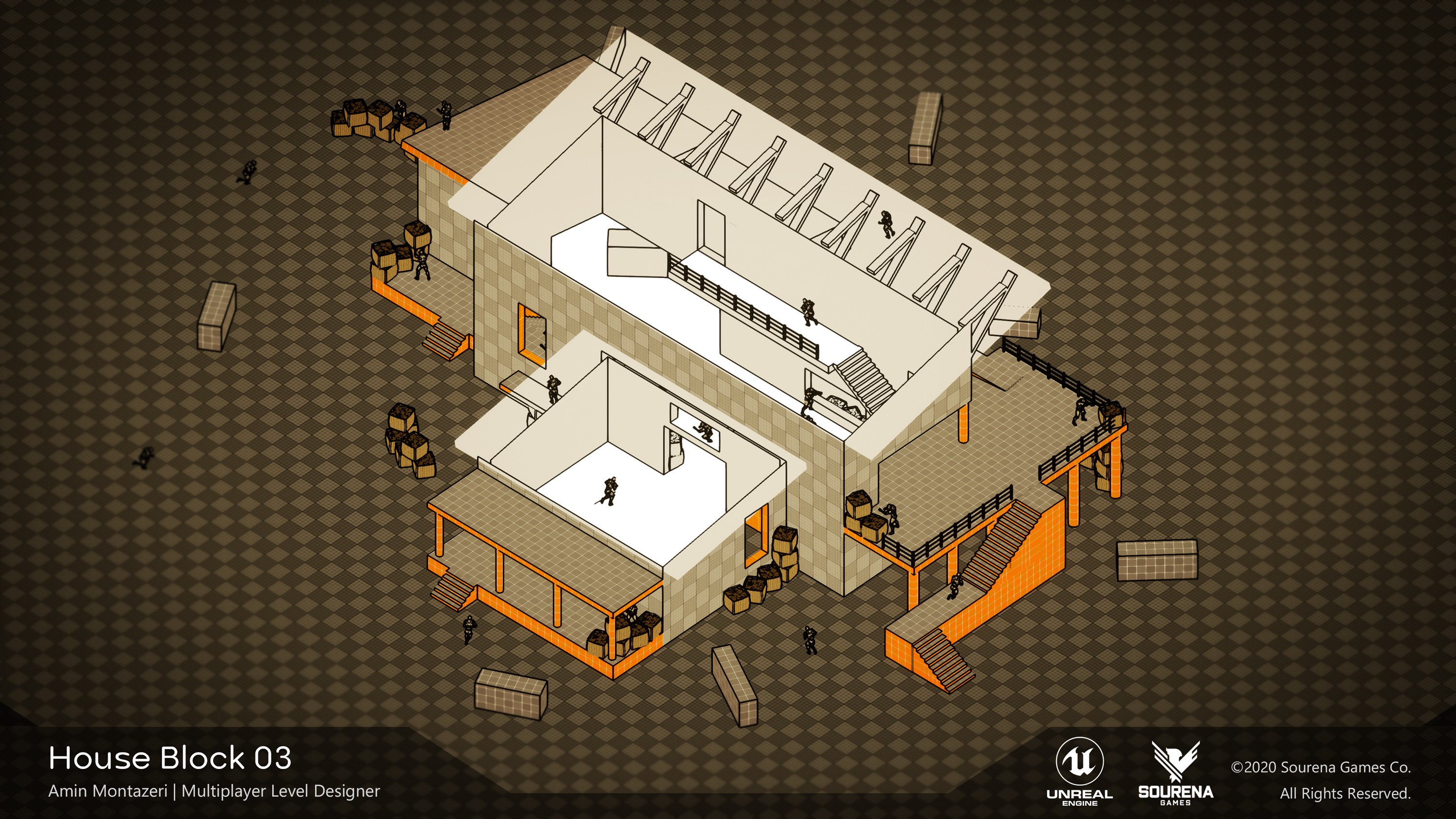 Isometric view - House Block 03