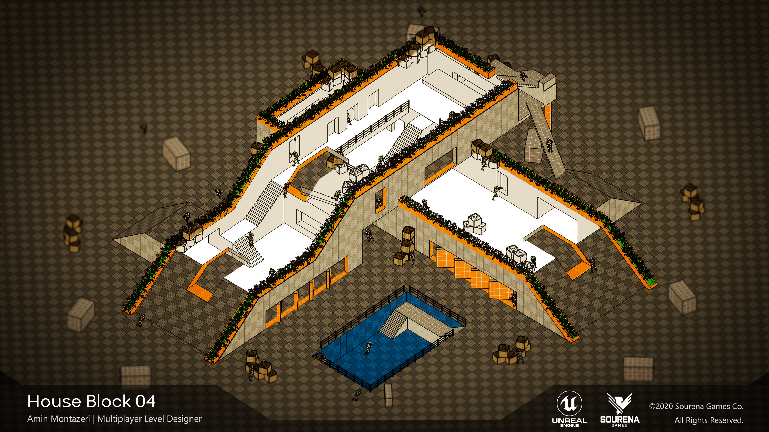 Isometric view - House Block 04