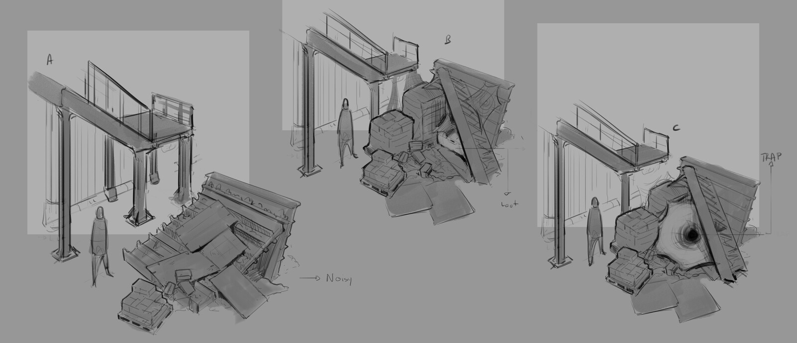 Going from stairs to inside of the building