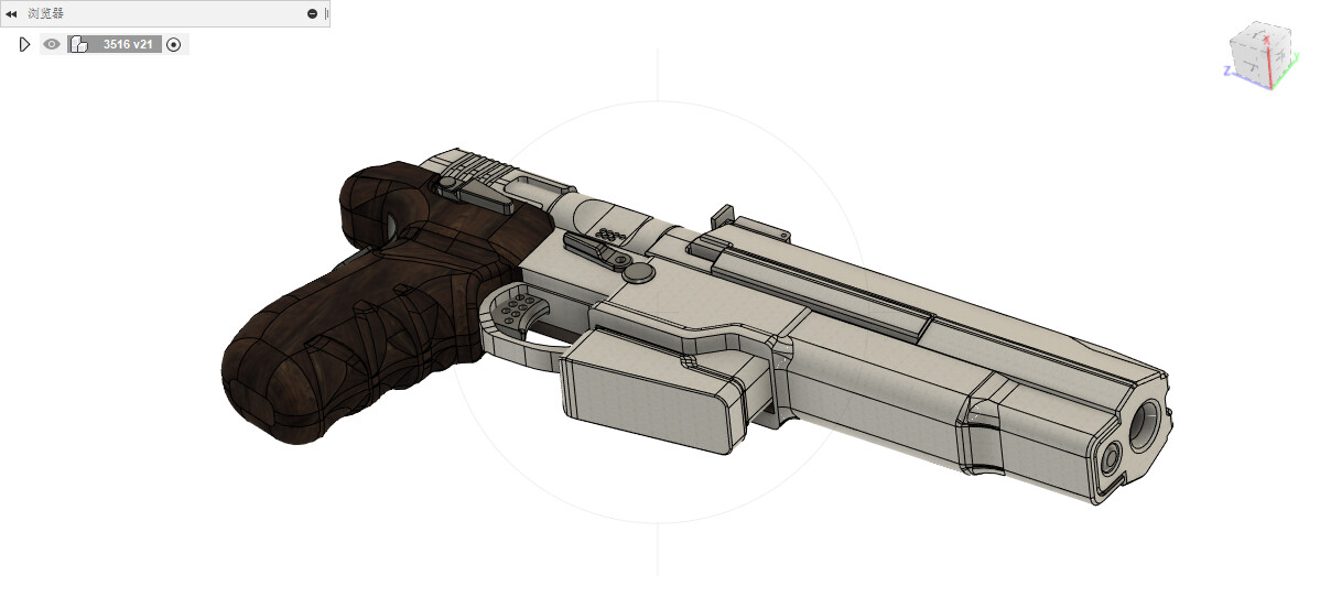 Artstation 强尼 银手手枪 Malorian Arms 3516 马洛里安武器公司3516