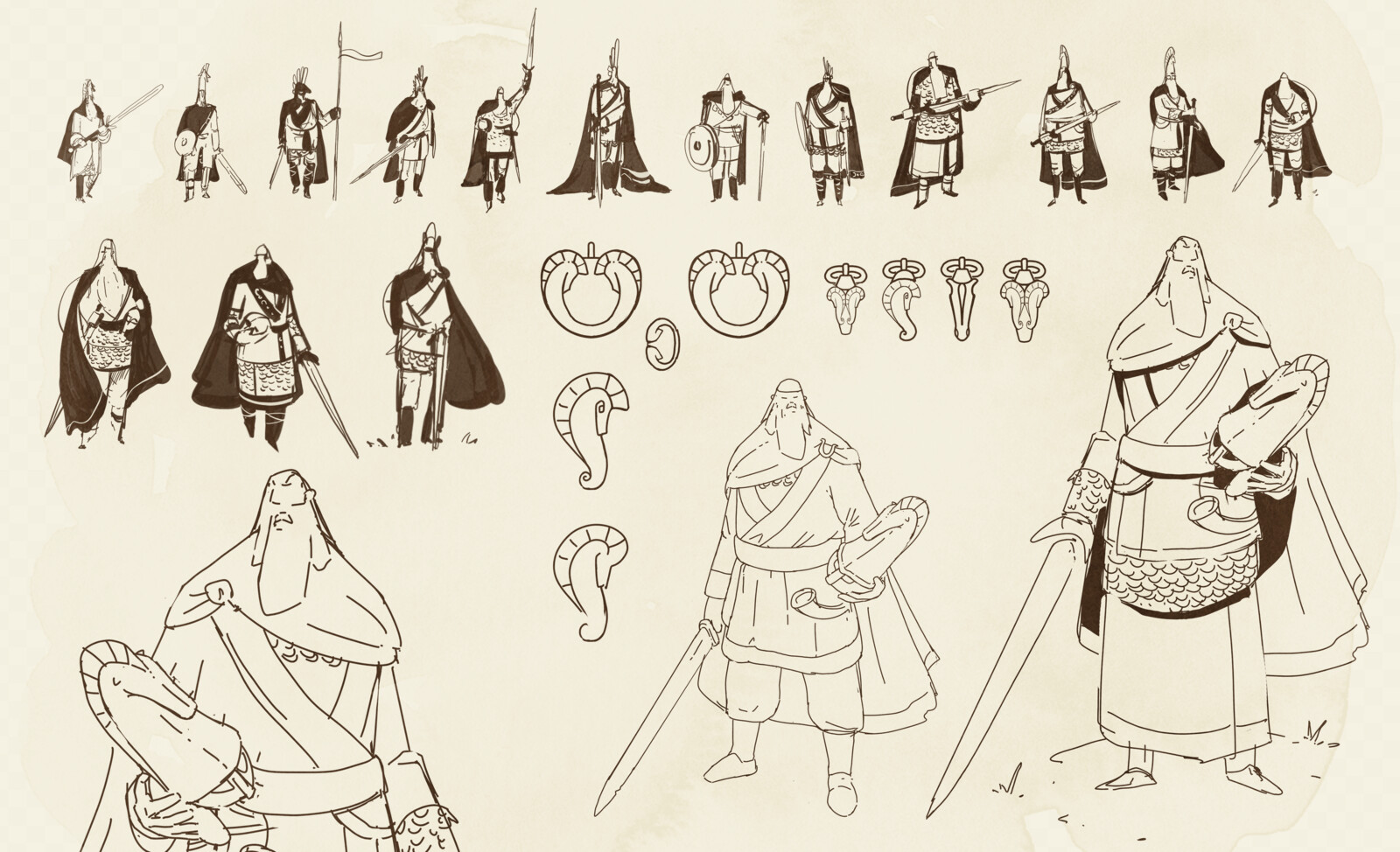Thumbnails, studies and sketches