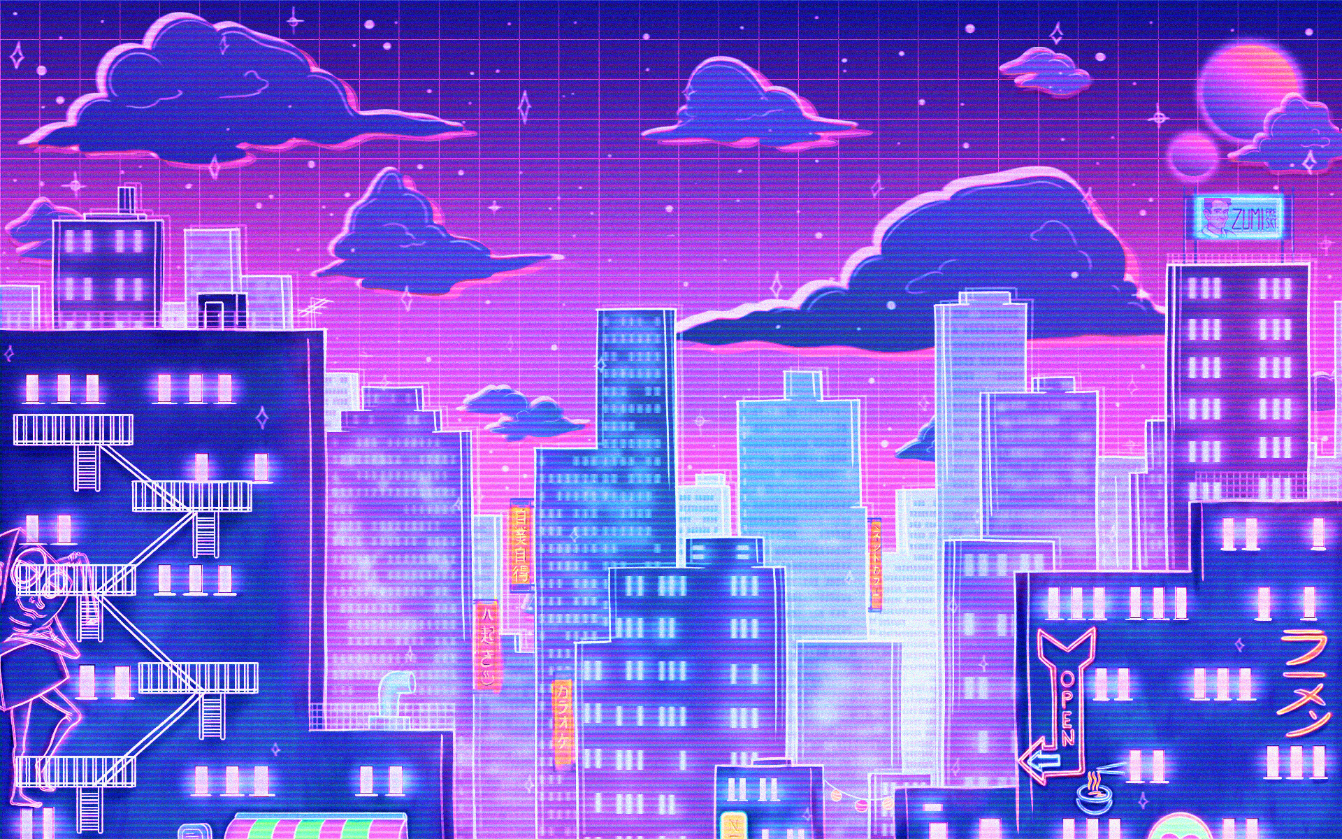 ArtStation - Retro city wallpaper